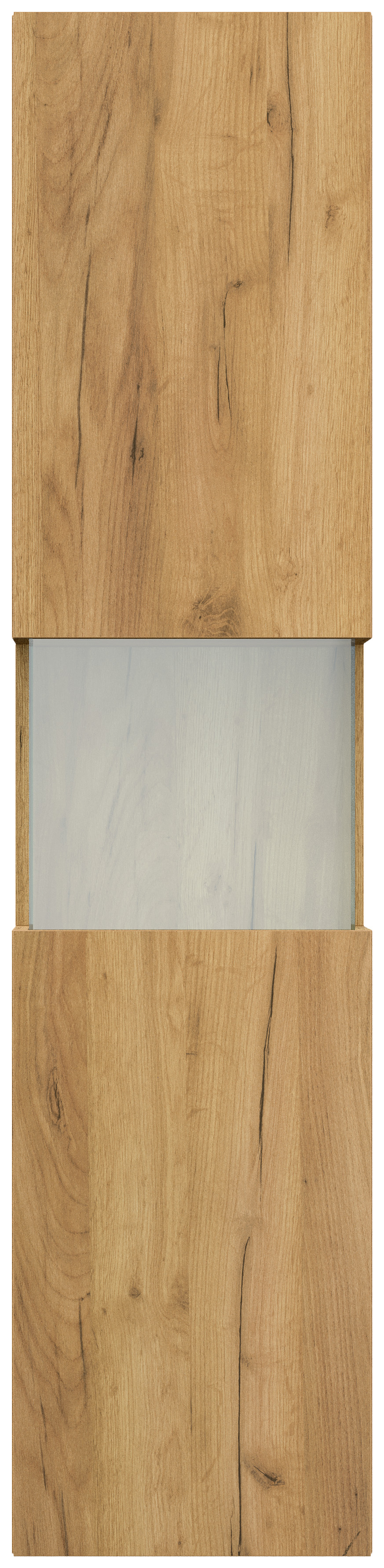 Design Badschrank Hochschrank 150cm  Softclose Taifun Glaselement eiche gold