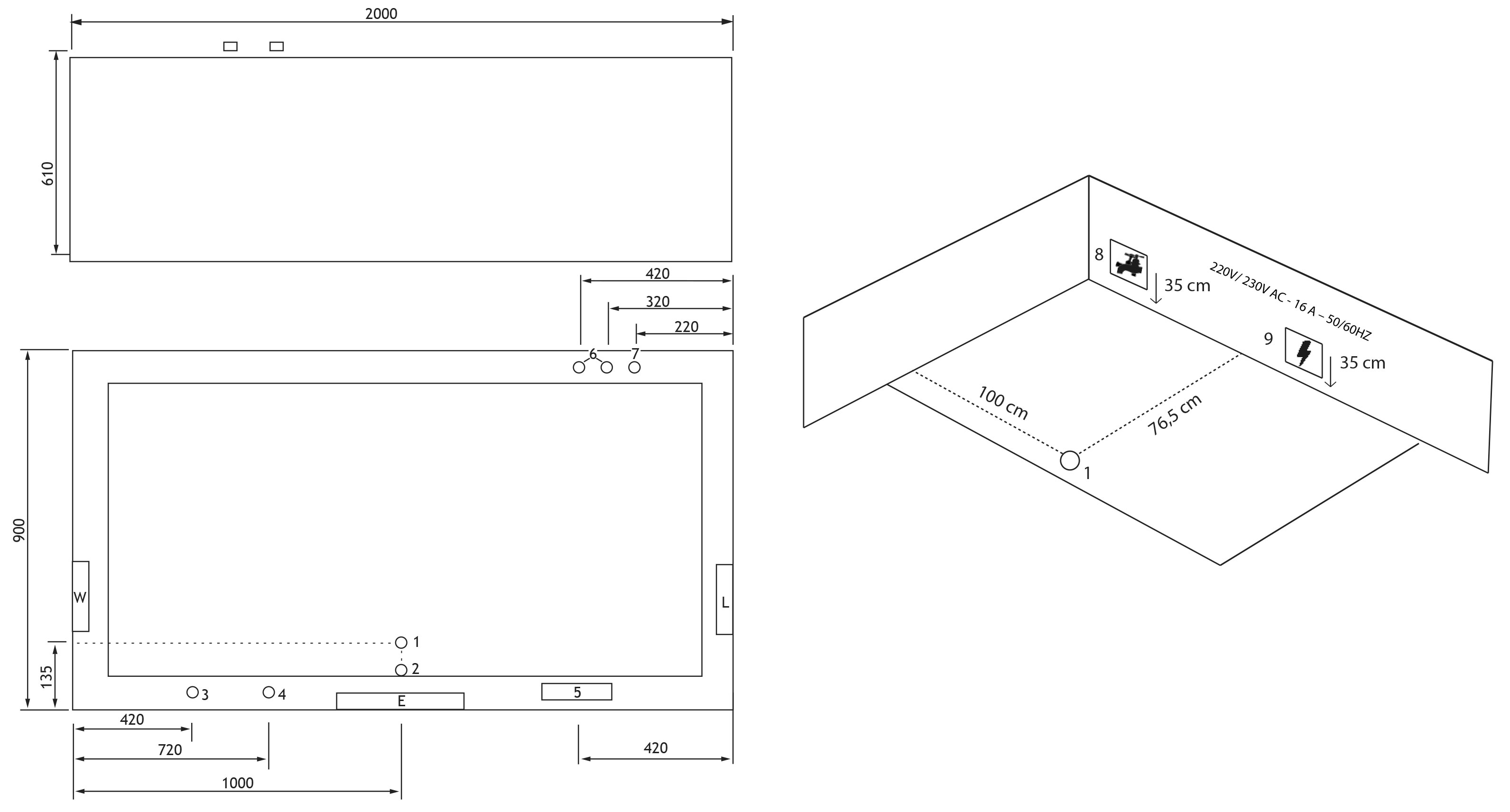 Whirlpool Omega Ultra 190x90 Made in Germany 80 Düsen & LED Befüllung Überlauf