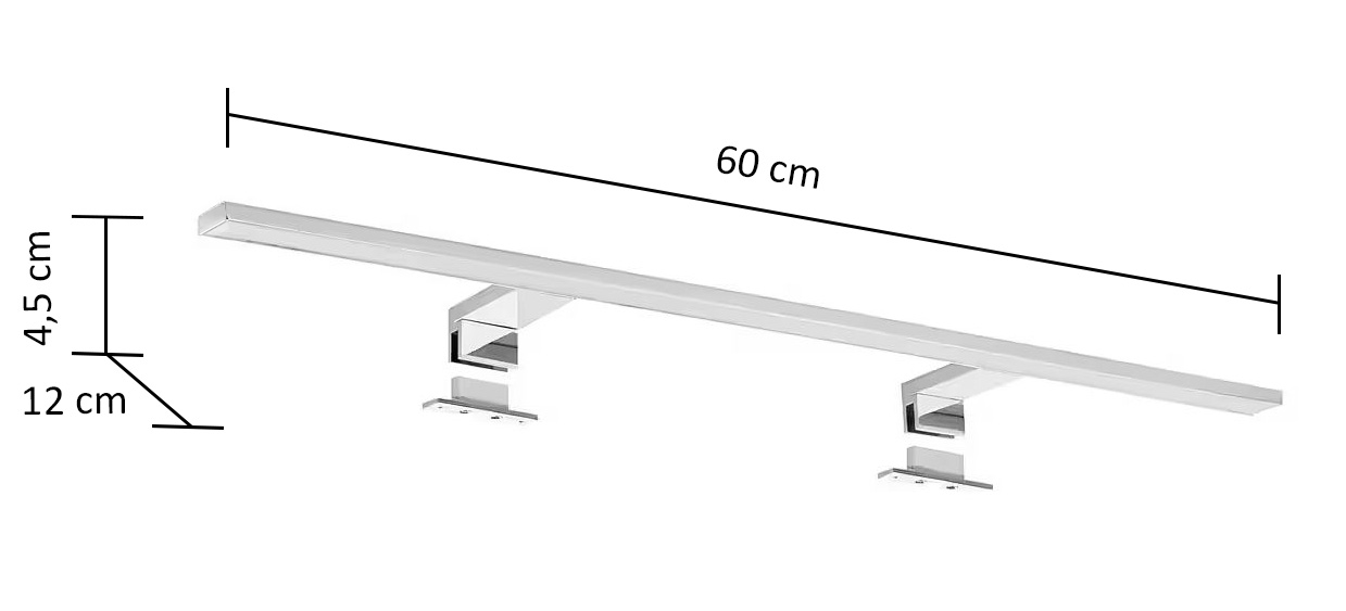 LED-Leuchte 60cm für Spiegel und Spiegelschränke
