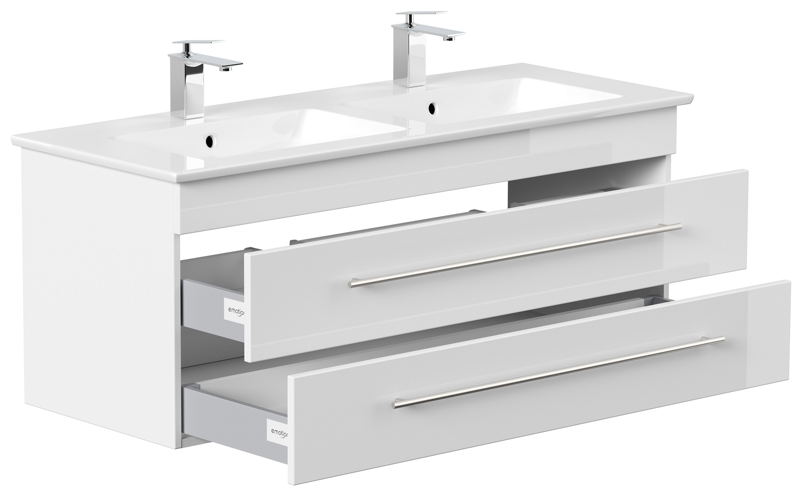 Badmöbel mit Villeroy & Boch Venticello Waschbecken 130 cm Doppel Weiss
