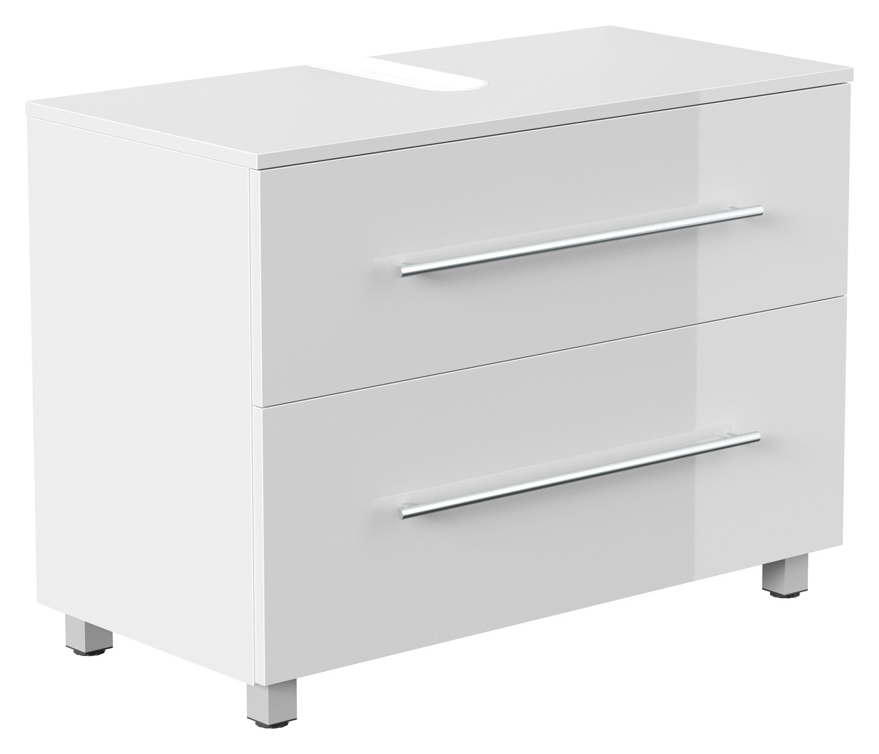 Universal Unterbau auf Standfüßen 85 cm SoftClose weiss hochglanz
