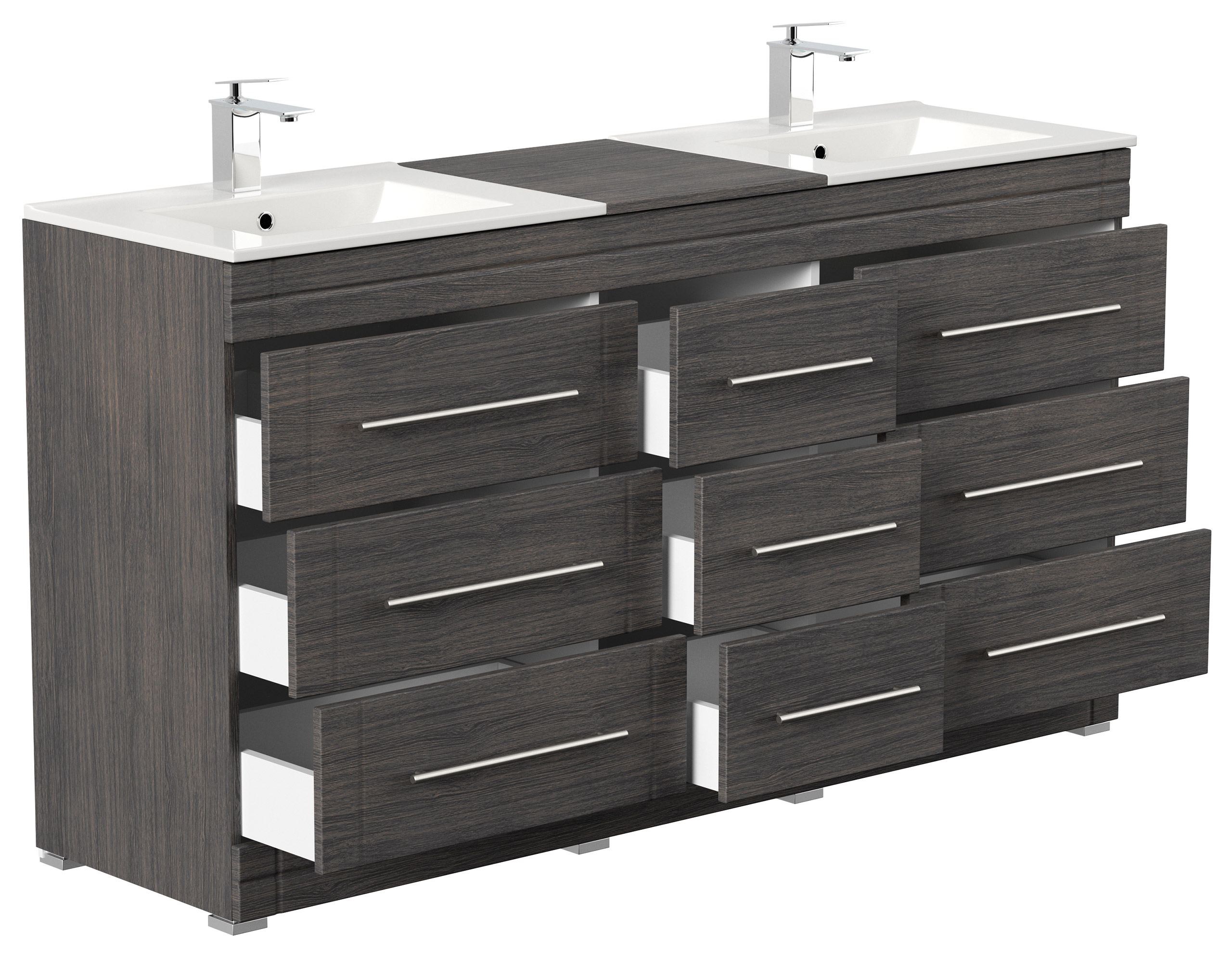 Stand Badmöbel Cosmo Modern SoftClose anthrazit gemasert