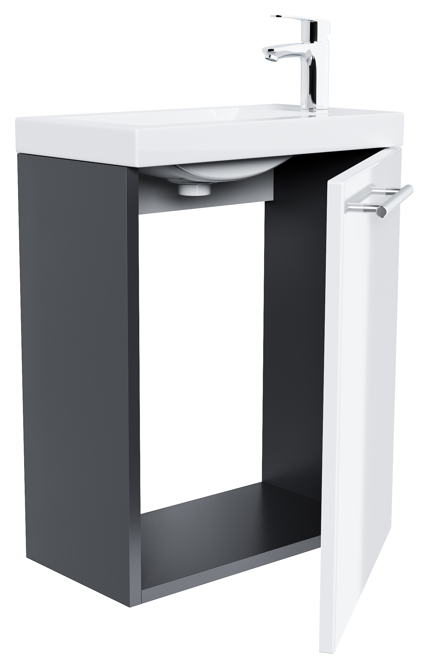 Badmöbel Salona 50 cm Weiss / Grafit