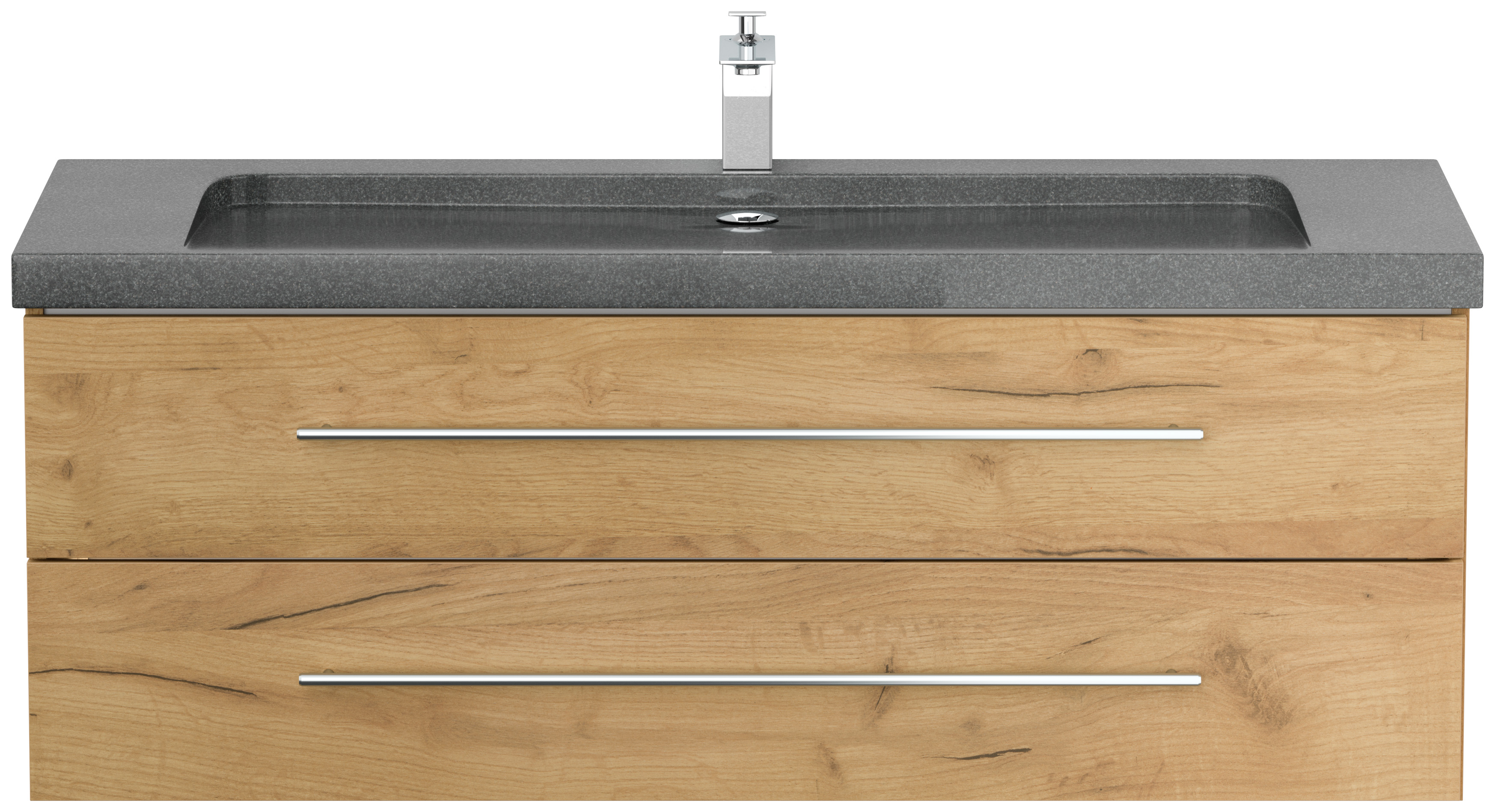 Badmöbel Granit G654 Damo 130 cm 1 Hahnloch SoftClose eiche gold
