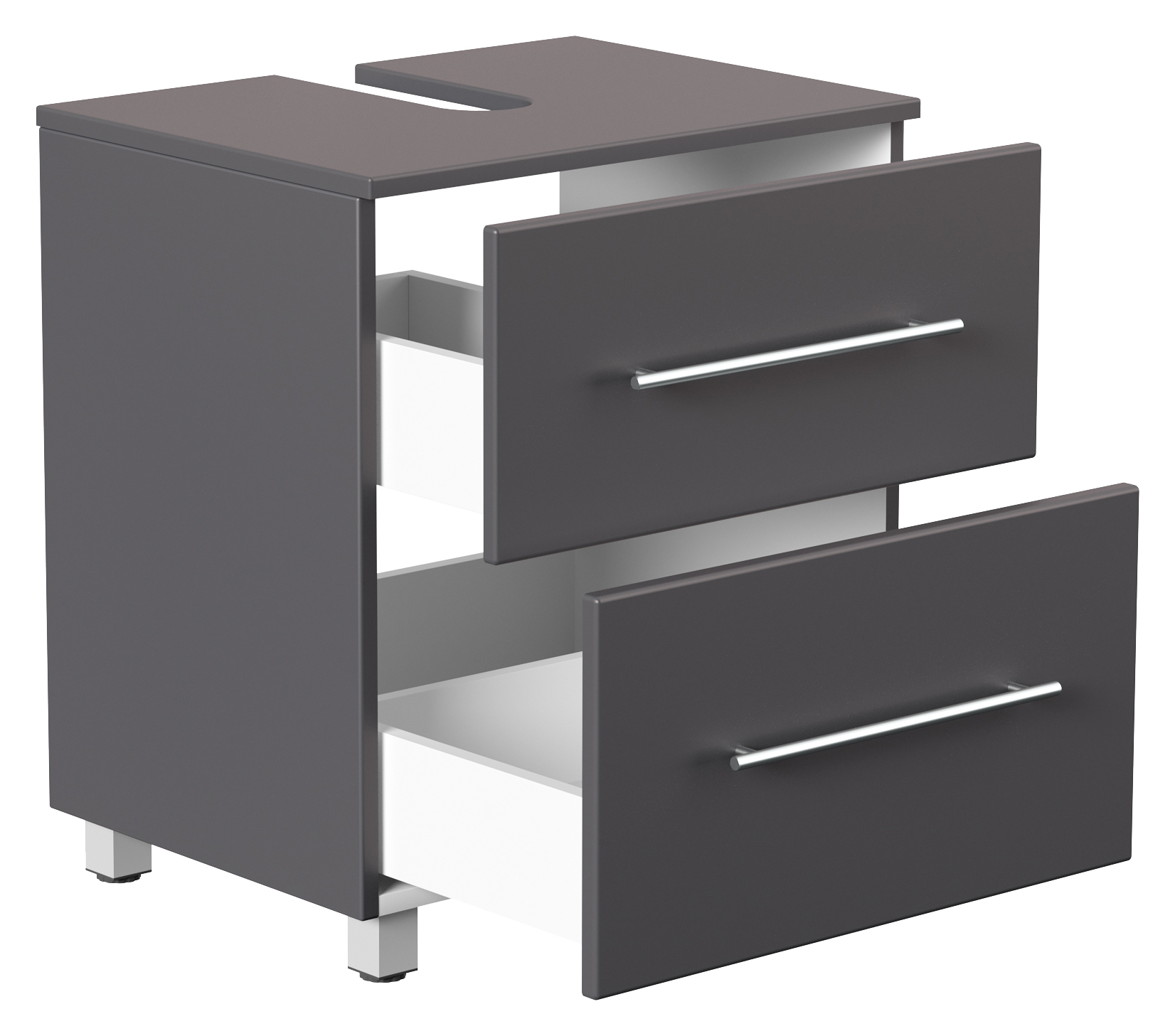 Universal Unterbau auf Standfüßen 55 cm SoftClose anthrazit gemasert