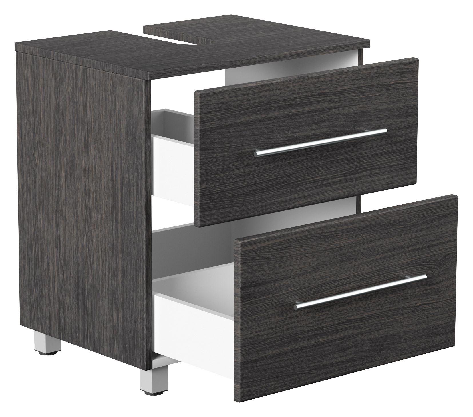 Universal Unterbau auf Standfüßen 55 cm SoftClose anthrazit gemasert
