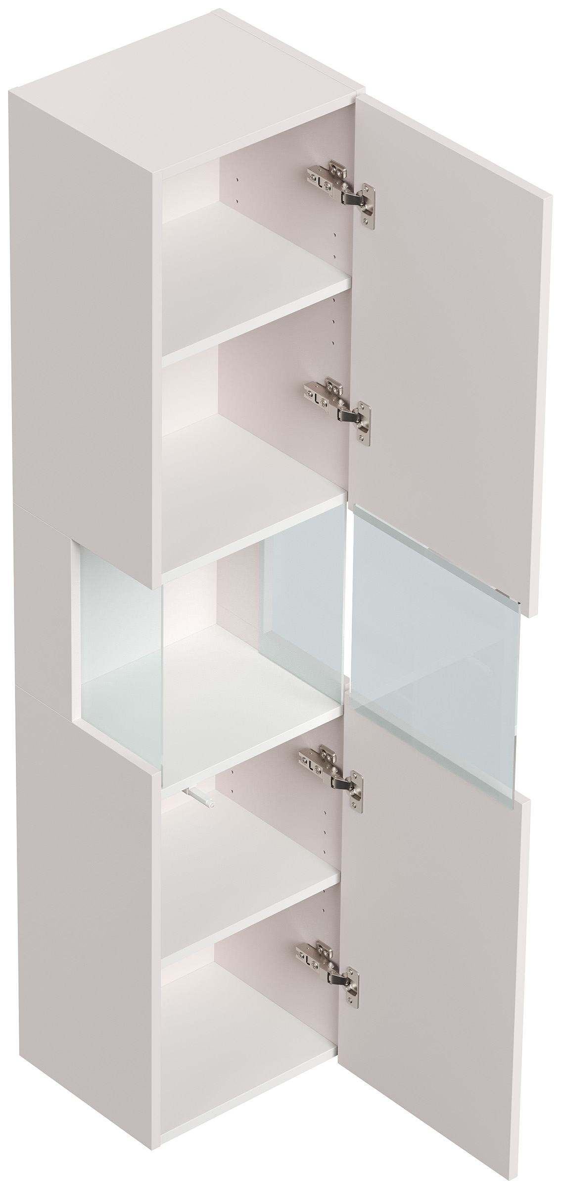 Design Badschrank Hochschrank 150cm  Softclose Taifun Glaselement eiche gold