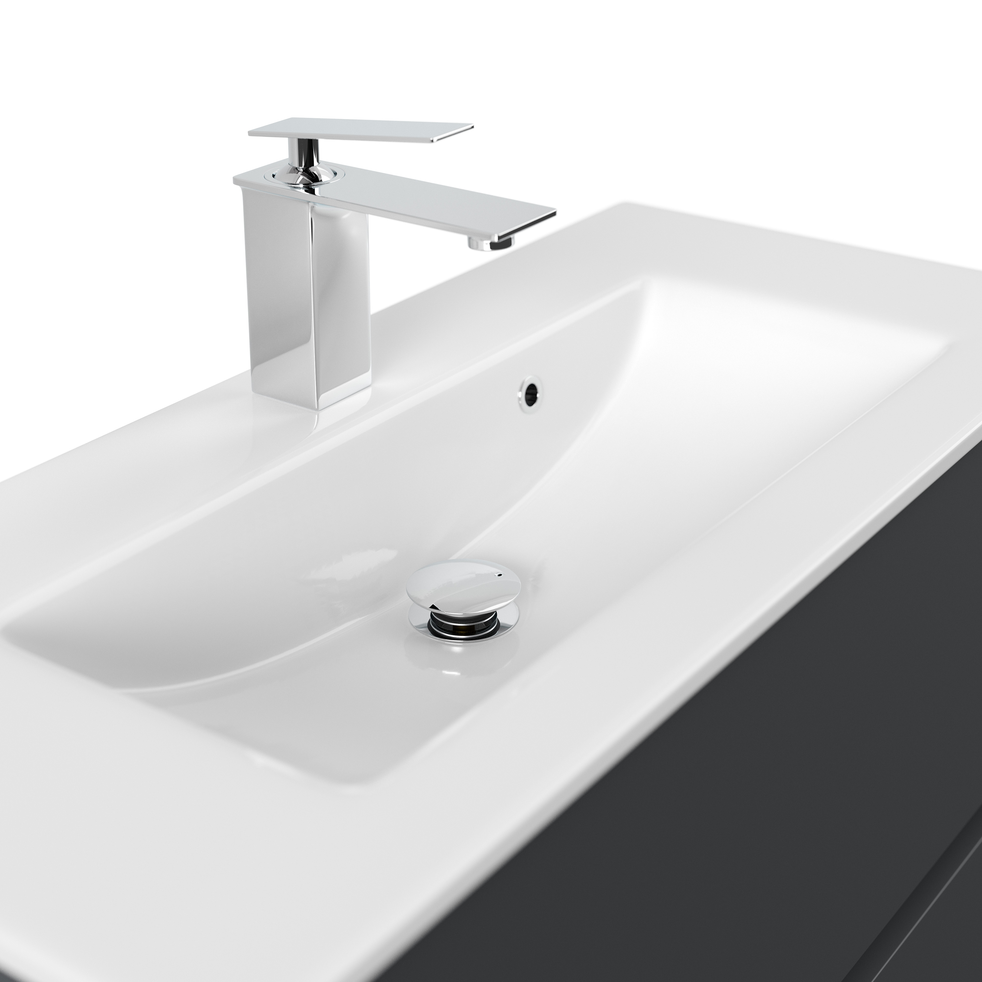 Badmöbel Set Taifun Slimline 80cm & LED Spiegel grafit