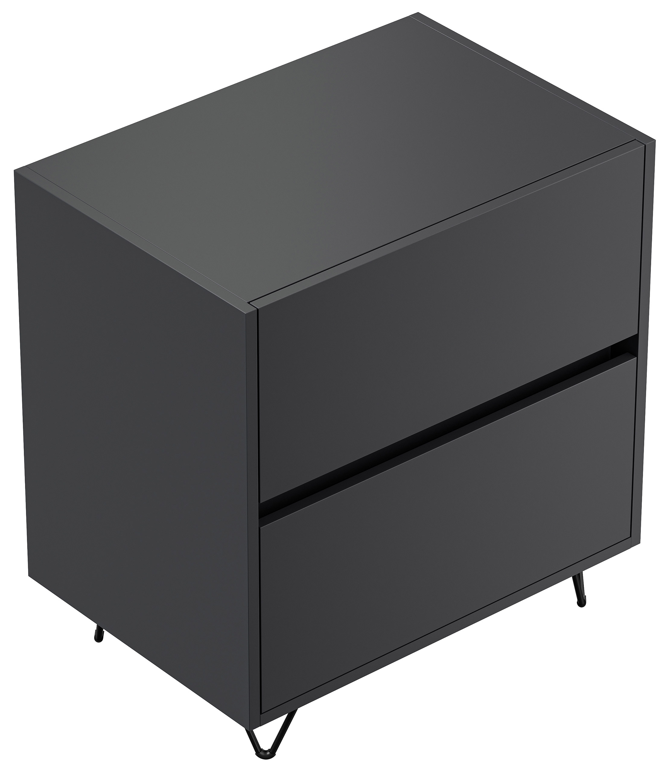 Nachttisch Kommode You 60cm 2 SoftClose stehend Grafit Softtouch