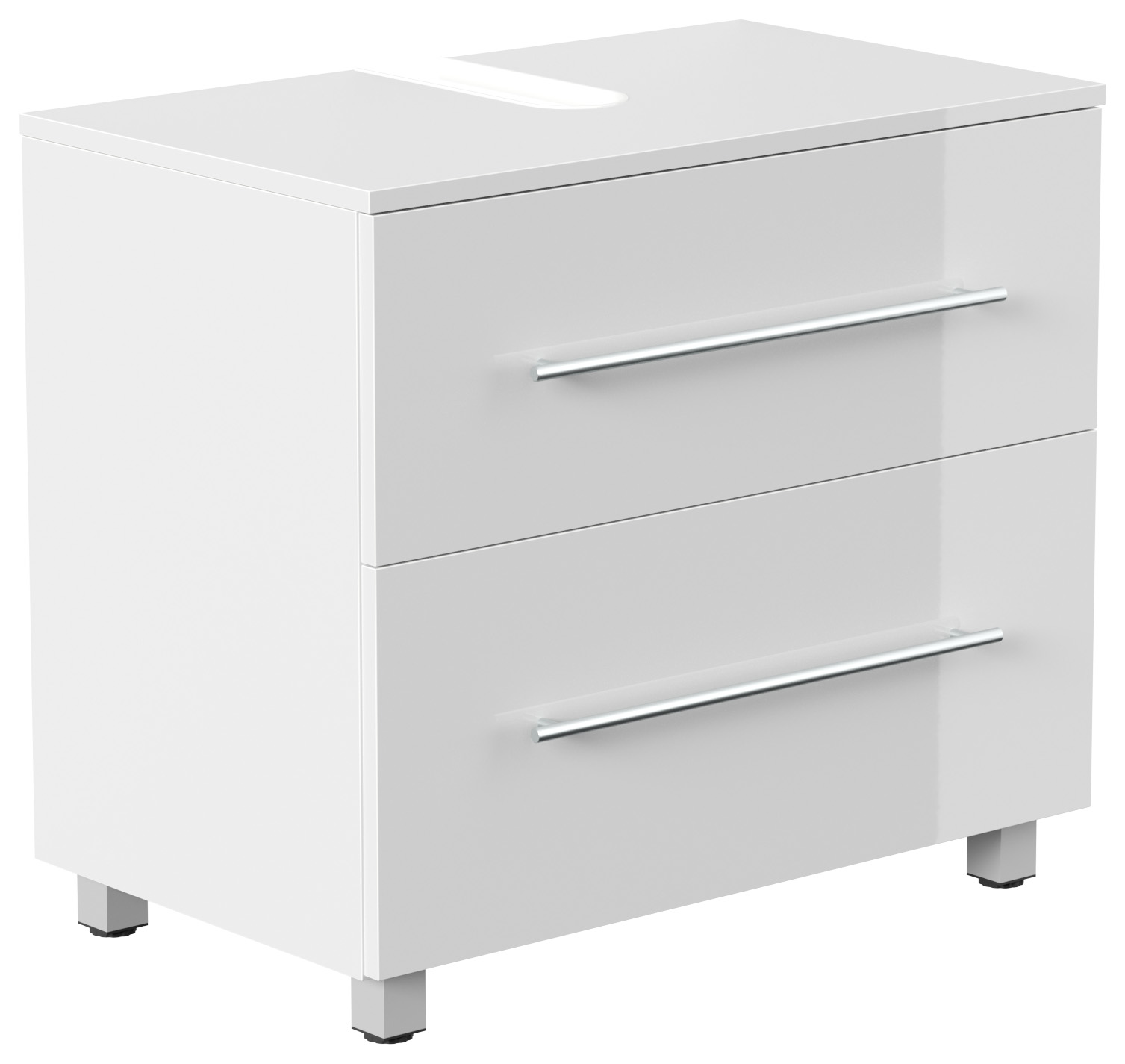 Universal Unterbau auf Standfüßen 70 cm SoftClose weiss hochglanz