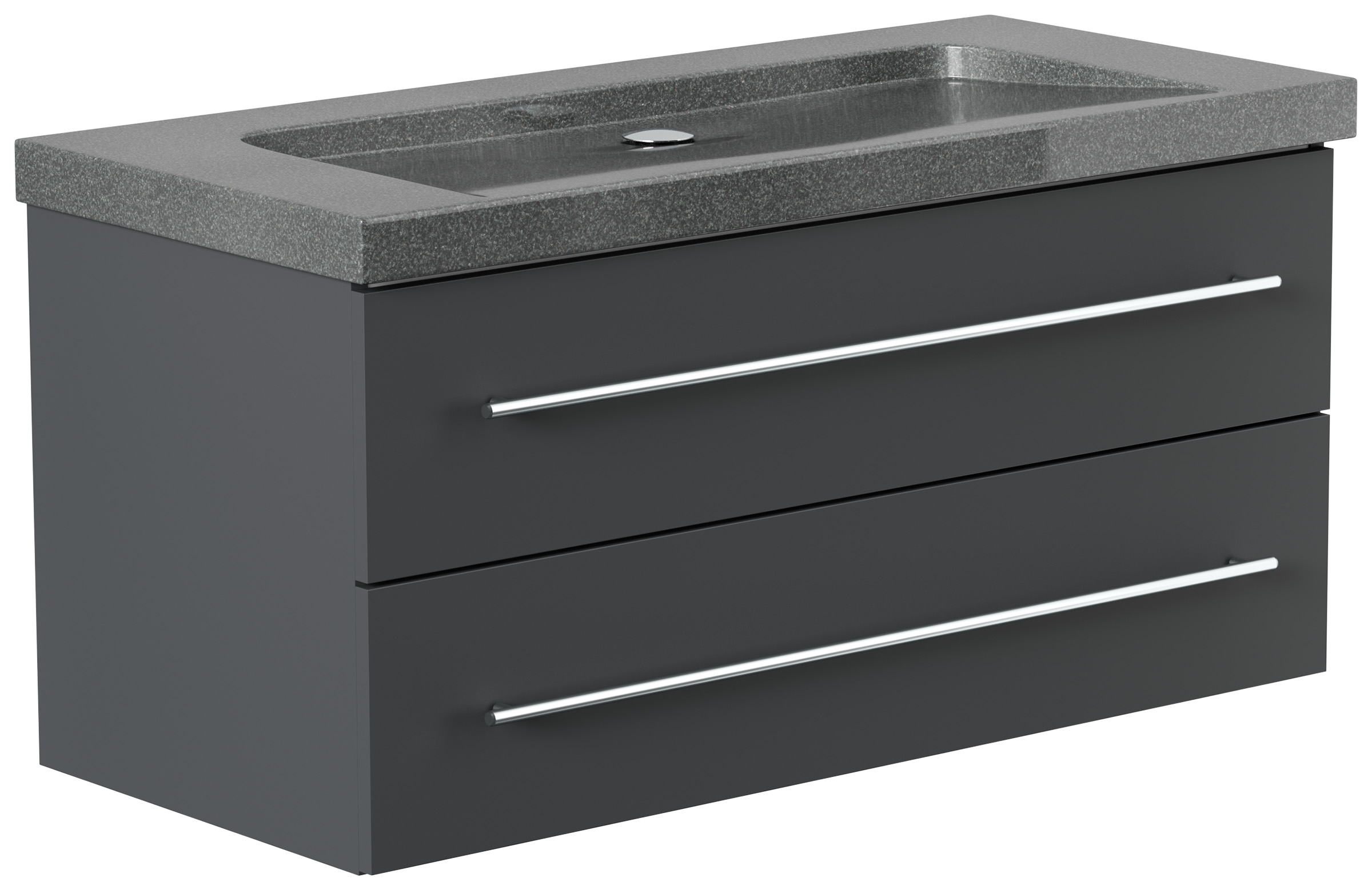 Badmöbel Granit G654 Damo 100 cm ohne Hahnloch SoftClose grafit