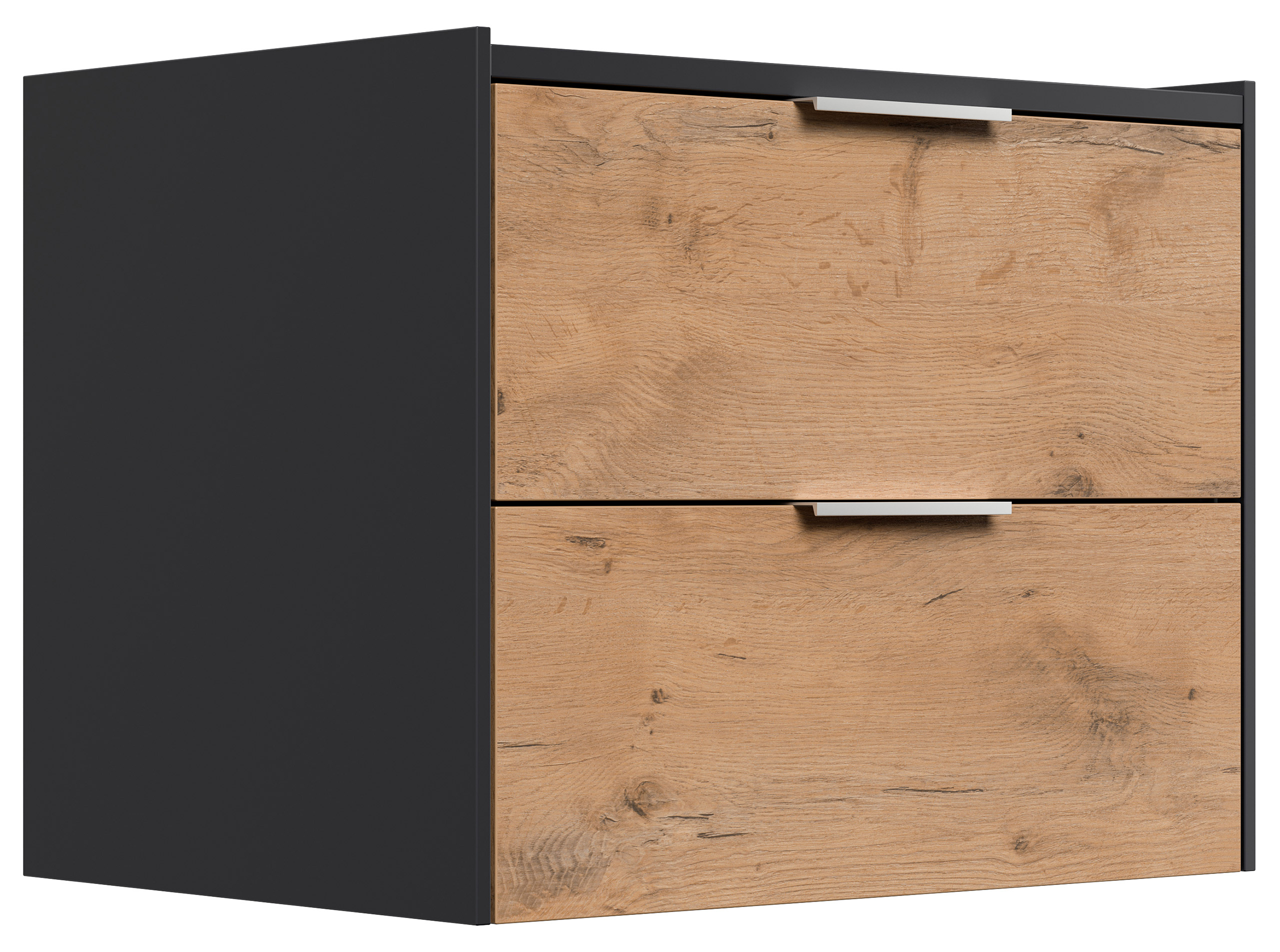Design Nachttisch Kommode Artem 60cm, 2 Softeinzüge Oak