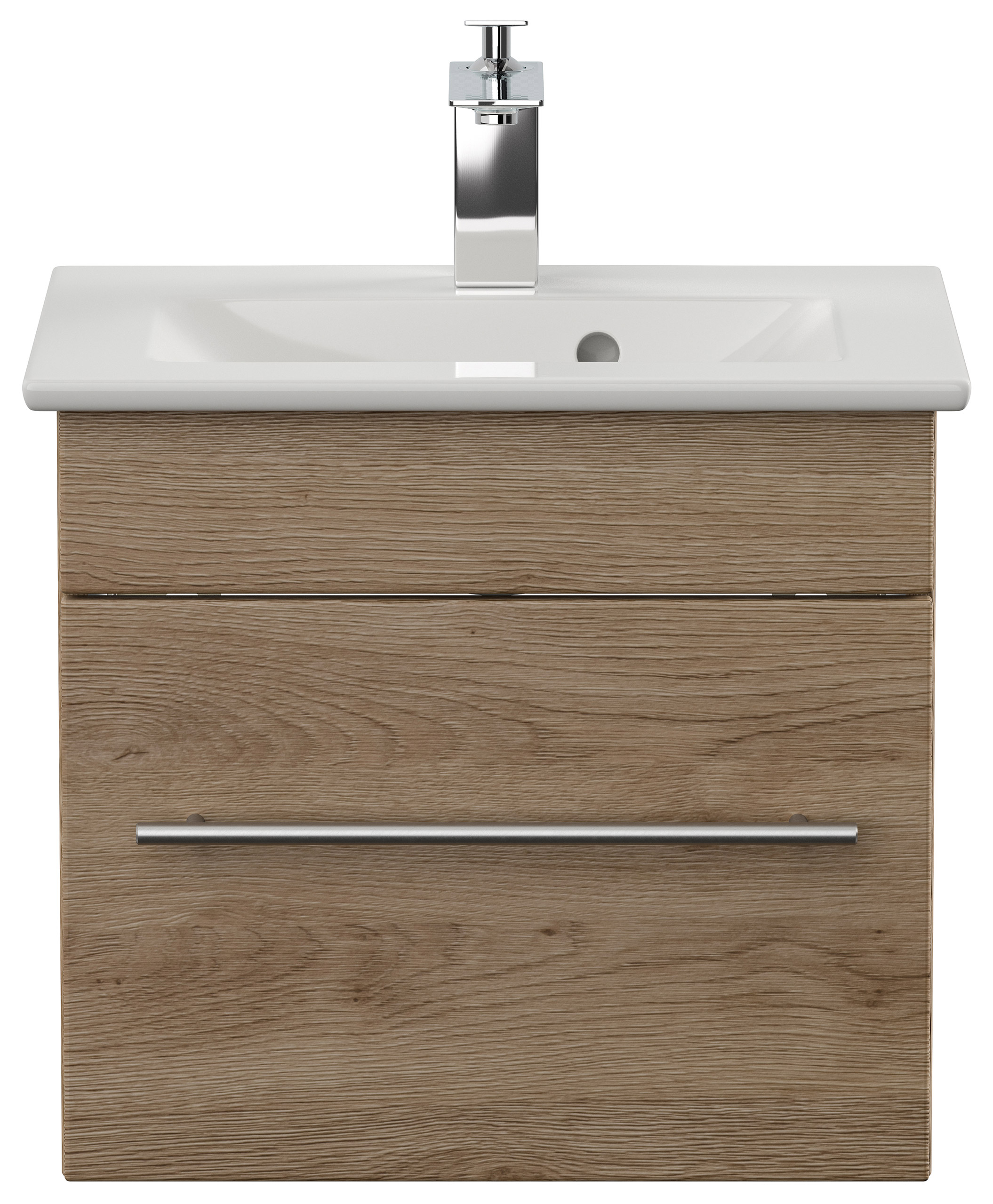 Badmöbel mit Villeroy & Boch Venticello Waschbecken 50 cm eiche hell