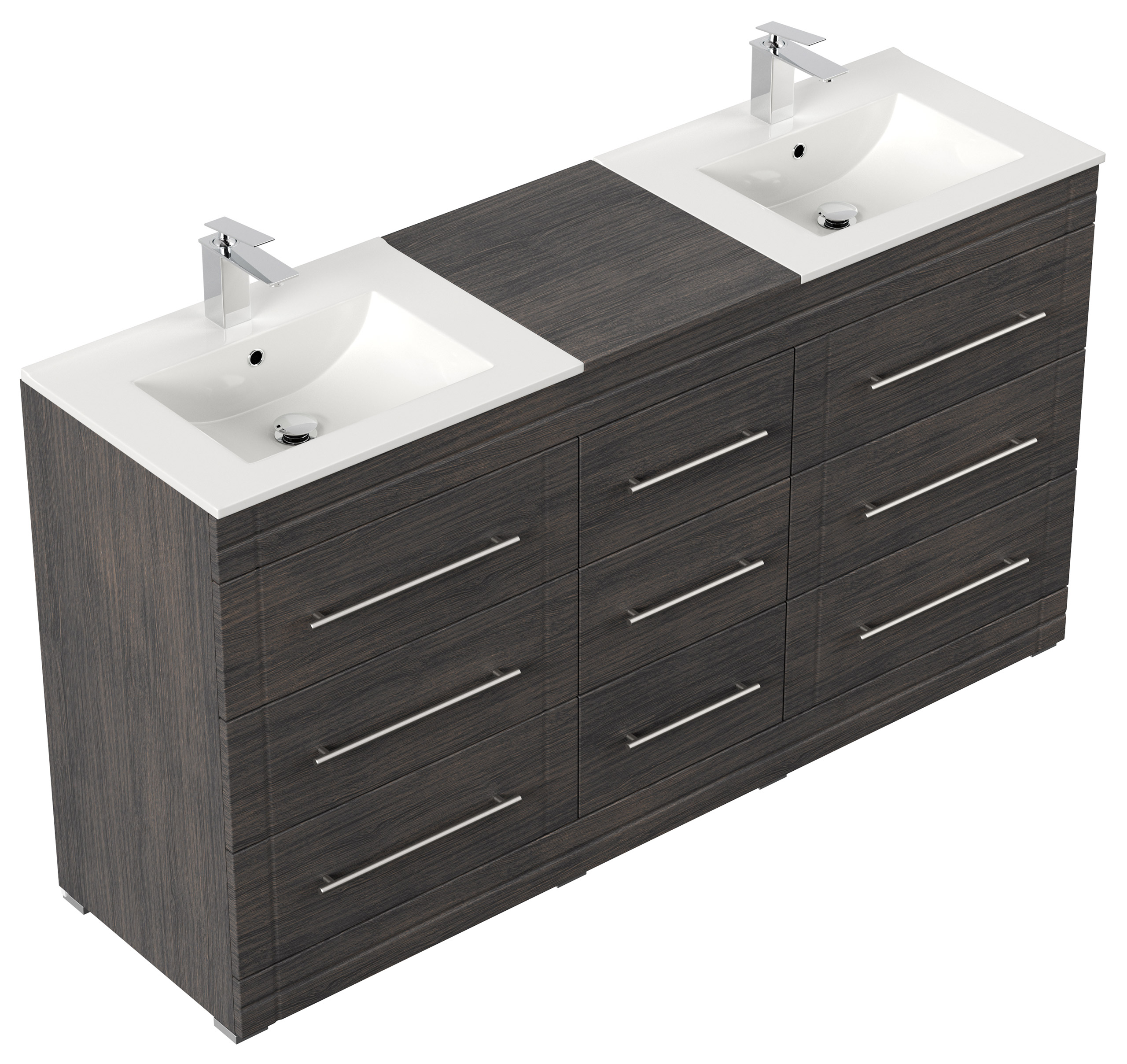 Stand Badmöbel Cosmo Modern SoftClose anthrazit gemasert