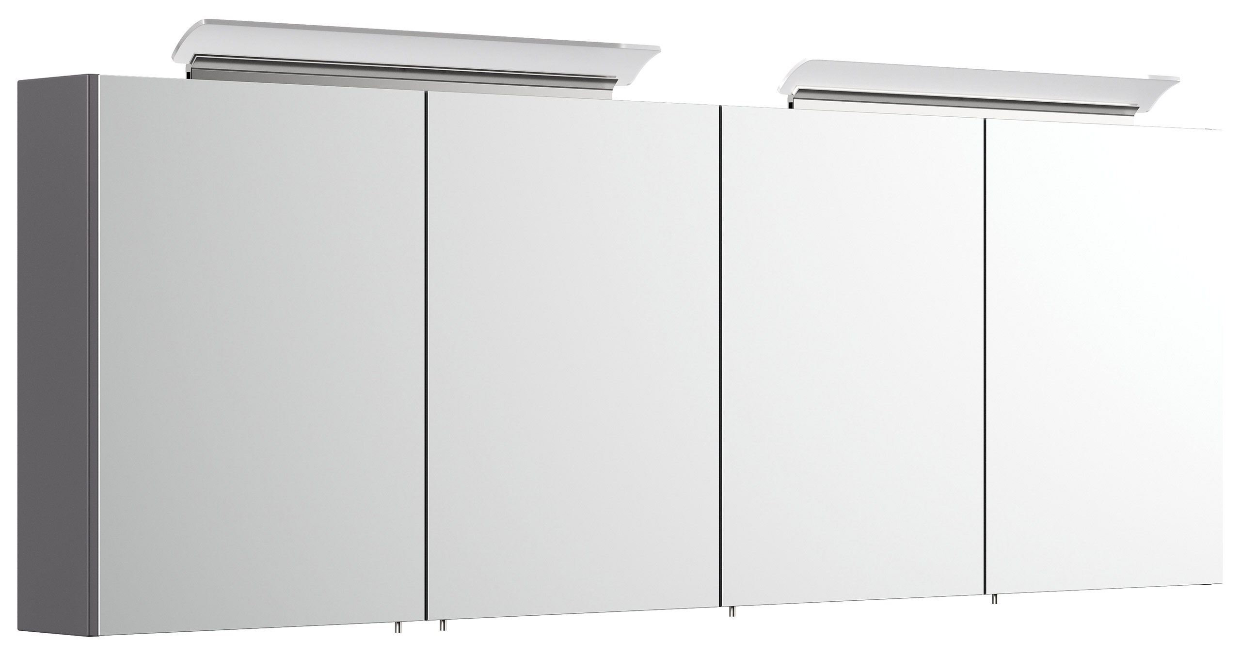 Spiegelschrank 180cm mit Acryl-Lampe und Glasböden Anthrazit