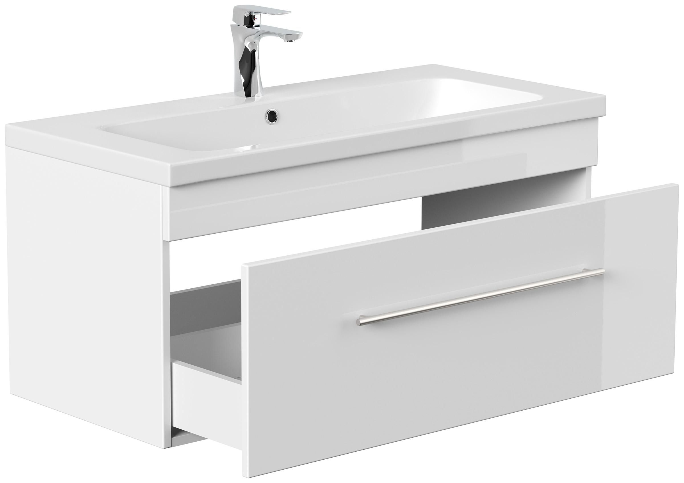 Badmöbel Diora 100cm SoftClose weiß hochglanz
