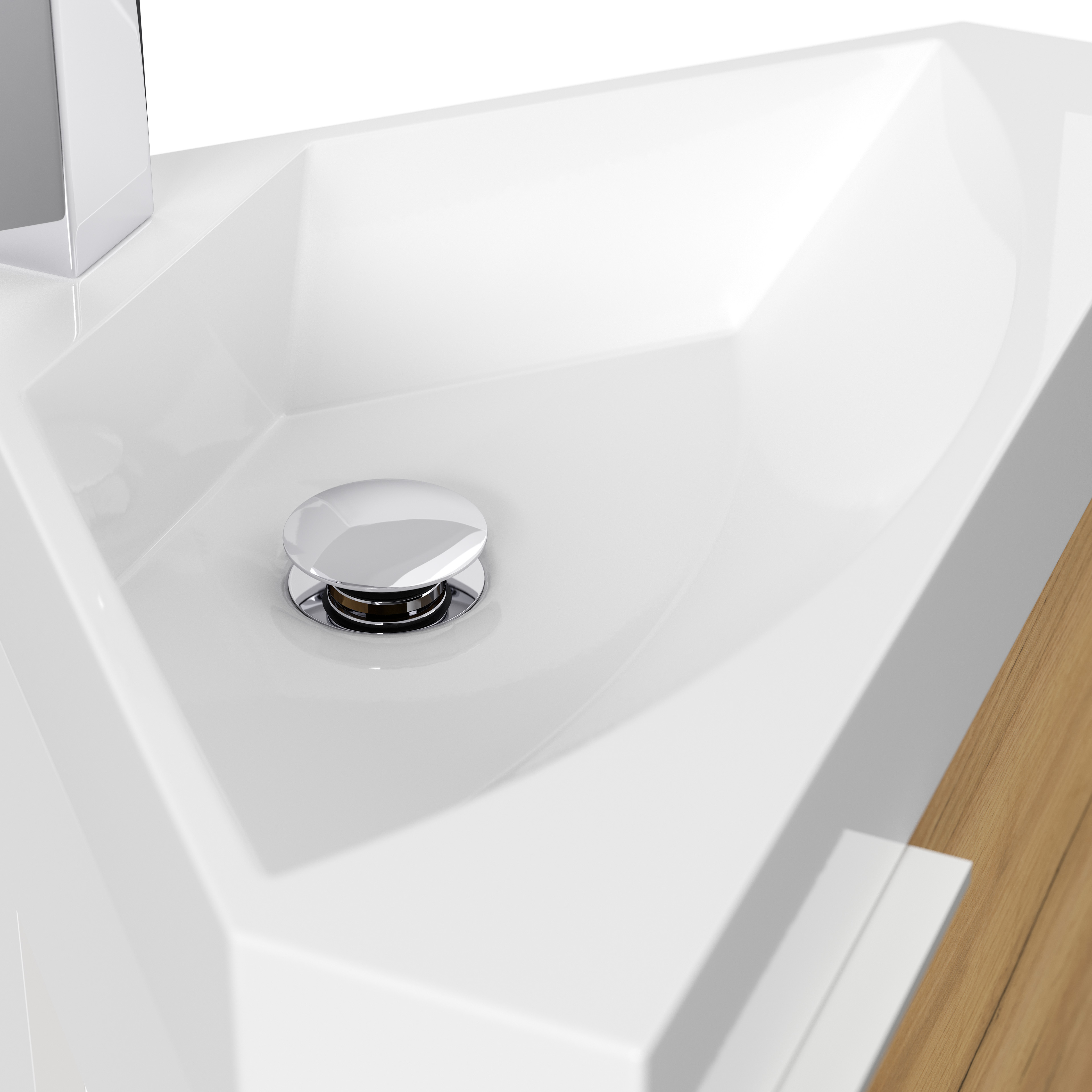 Gäste WC Eckbadmöbel Diamant Slimline Gästebad SoftClose eiche gold
