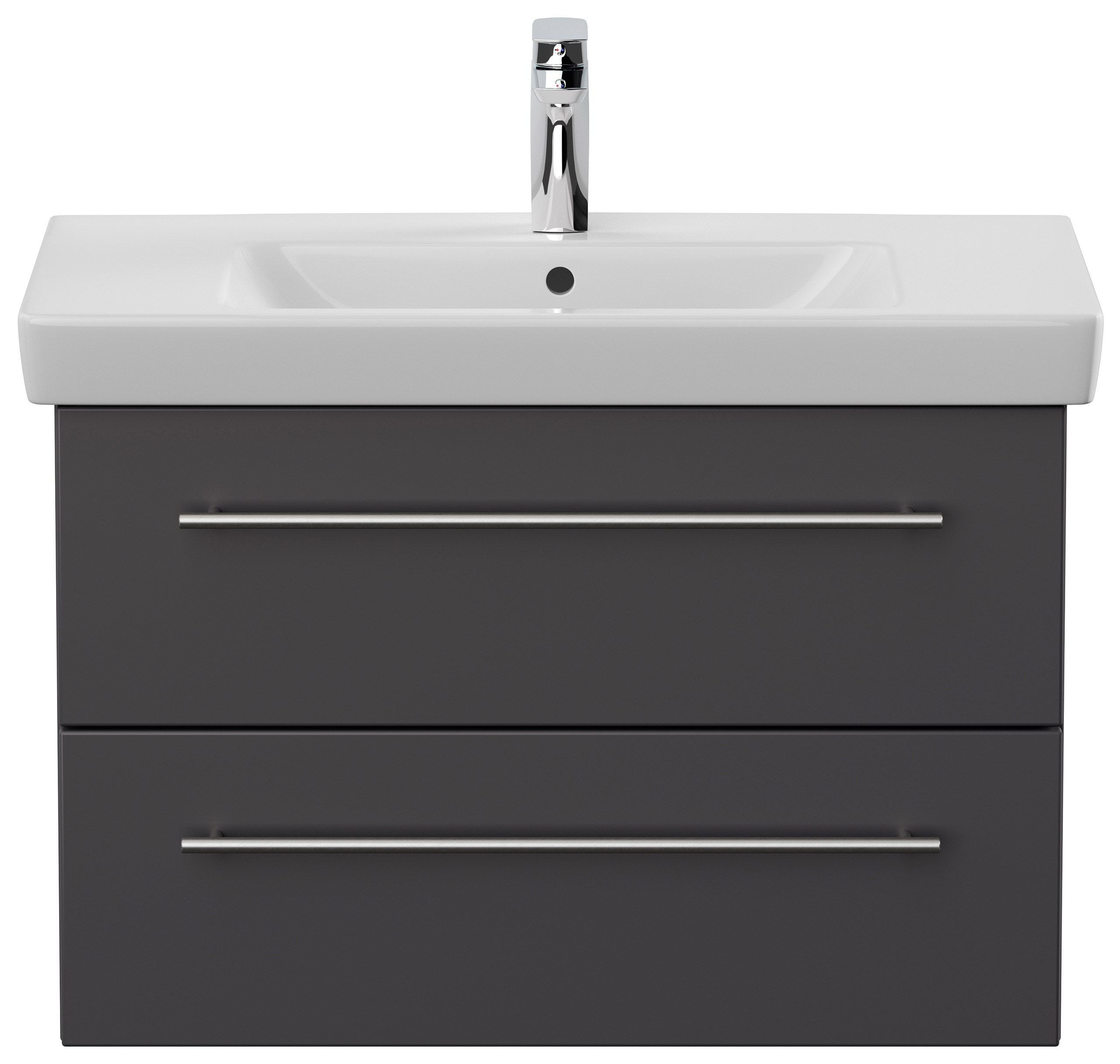 Badmöbel mit Villeroy & Boch Subway 2.0 Waschbecken 80 cm SoftClose anthrazit