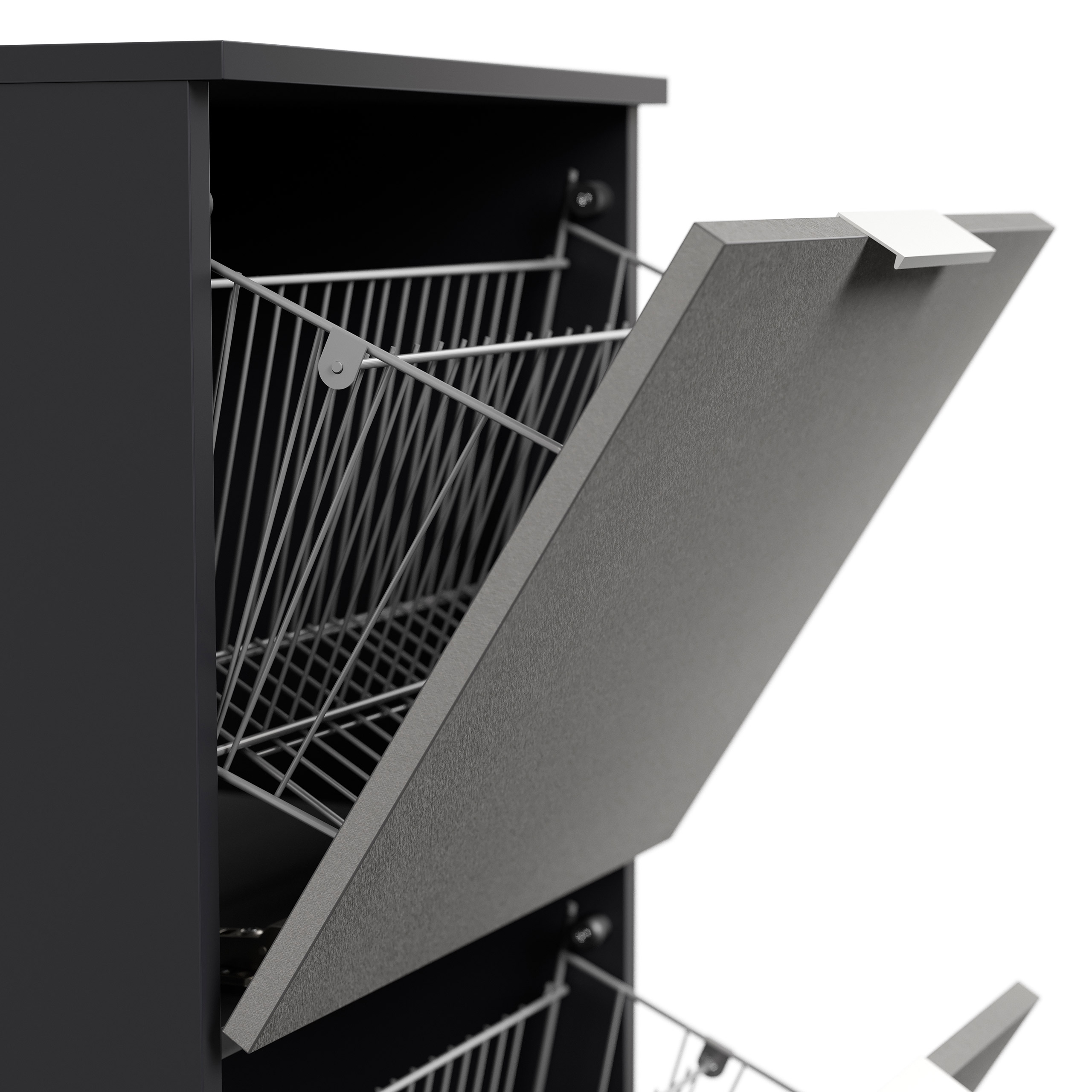 Schuhschrank Domus-S hängend 2 Klappen 8 Paar Schuhe Asche