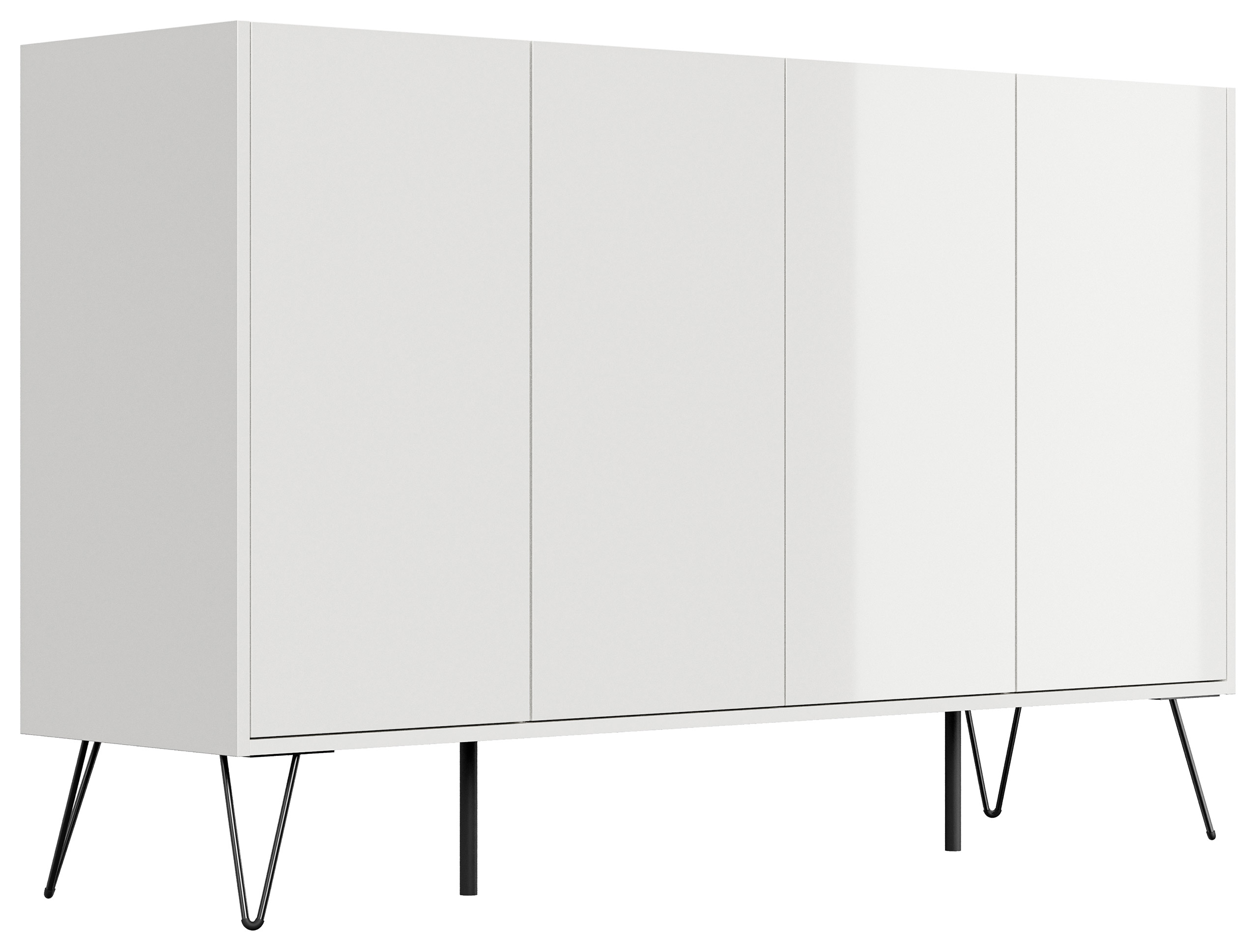 Design Sideboard Kommode Rana 155cm 4 Softclose Türen Weiß hochglanz