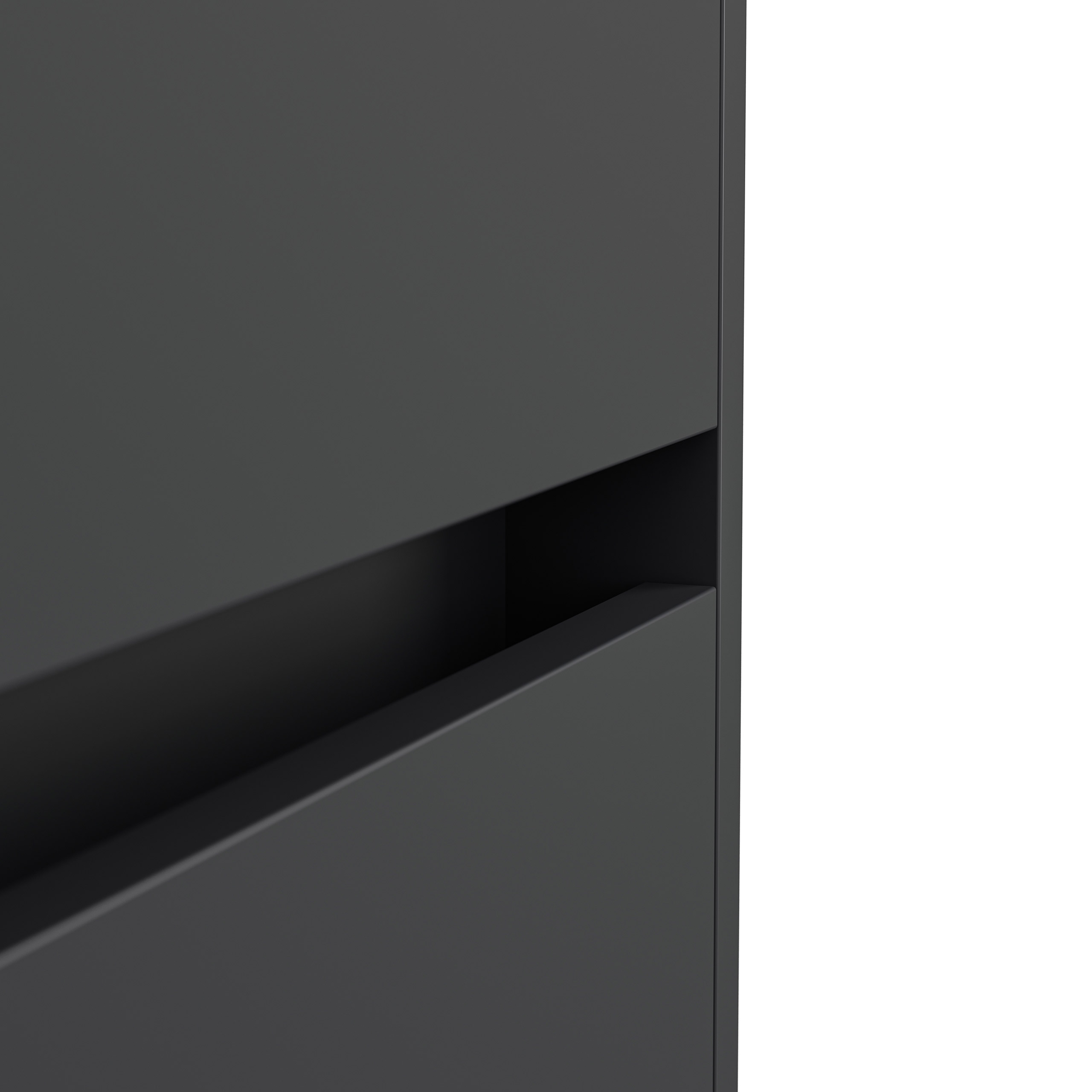 Sideboard Kommode Volo 120cm Greifraum 6 SoftClose Schubladen Grafit/Eiche Top