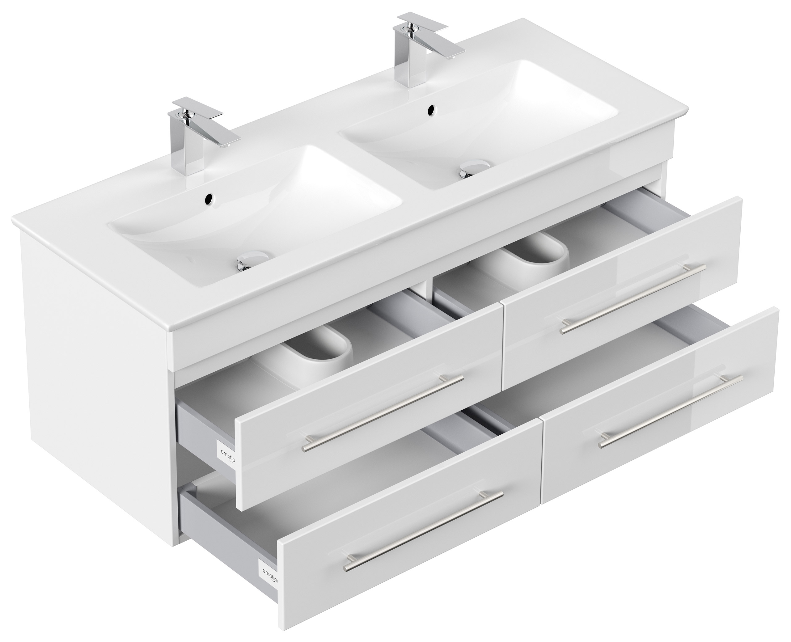 Badmöbel mit Villeroy & Boch Venticello Waschbecken 130 cm Doppel B weiss