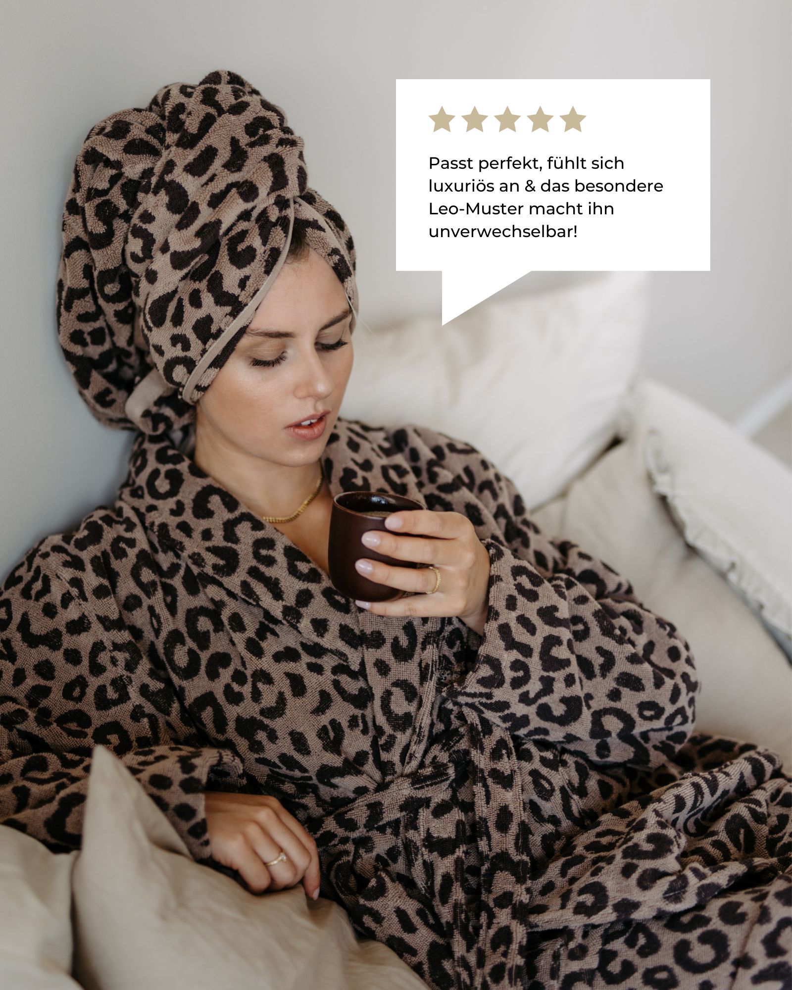 Bademantel LEO L/XL 100% Baumwolle Leopard