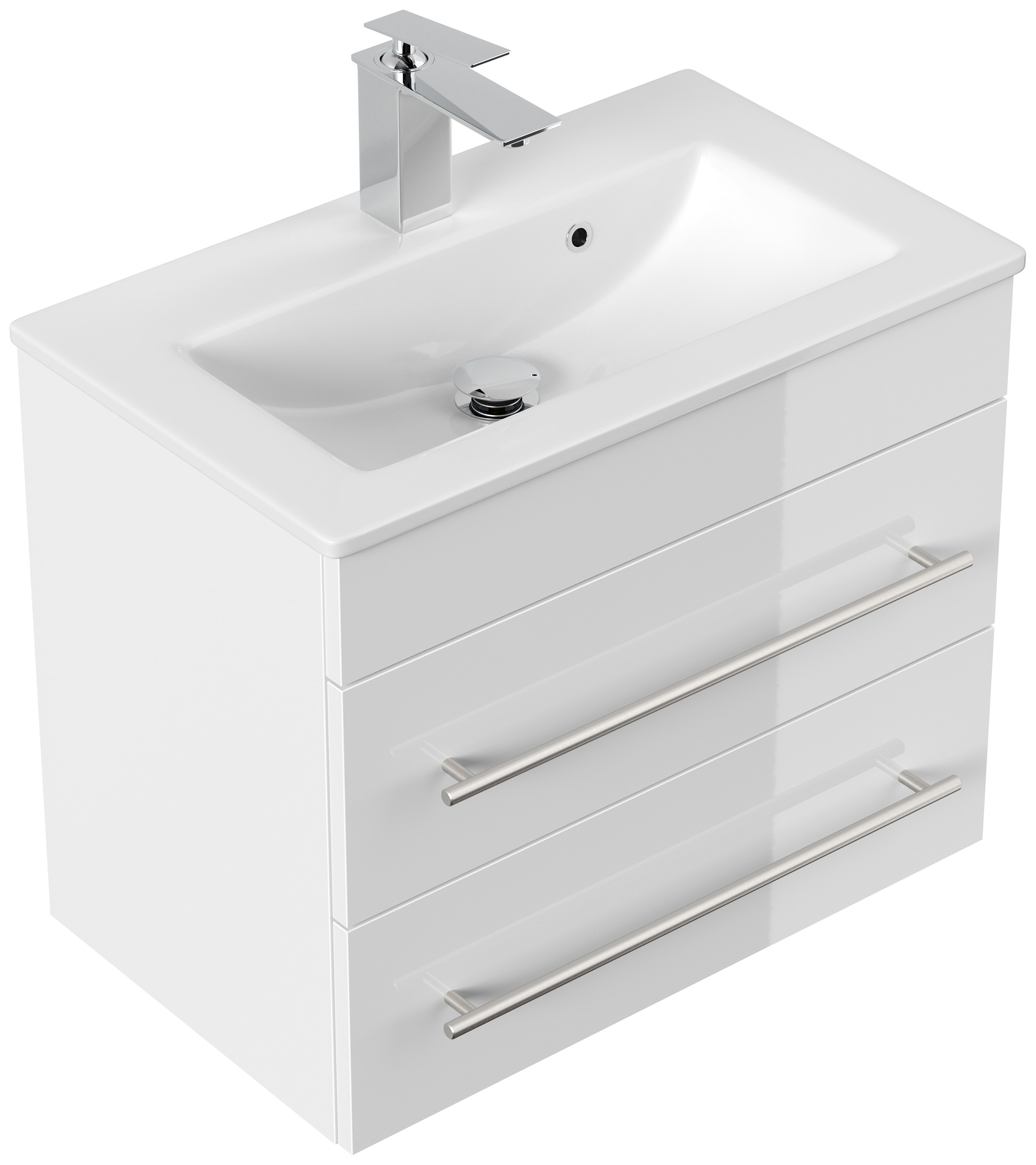 Badmöbel Mars 600 SlimLine SoftClose weiss hochglanz