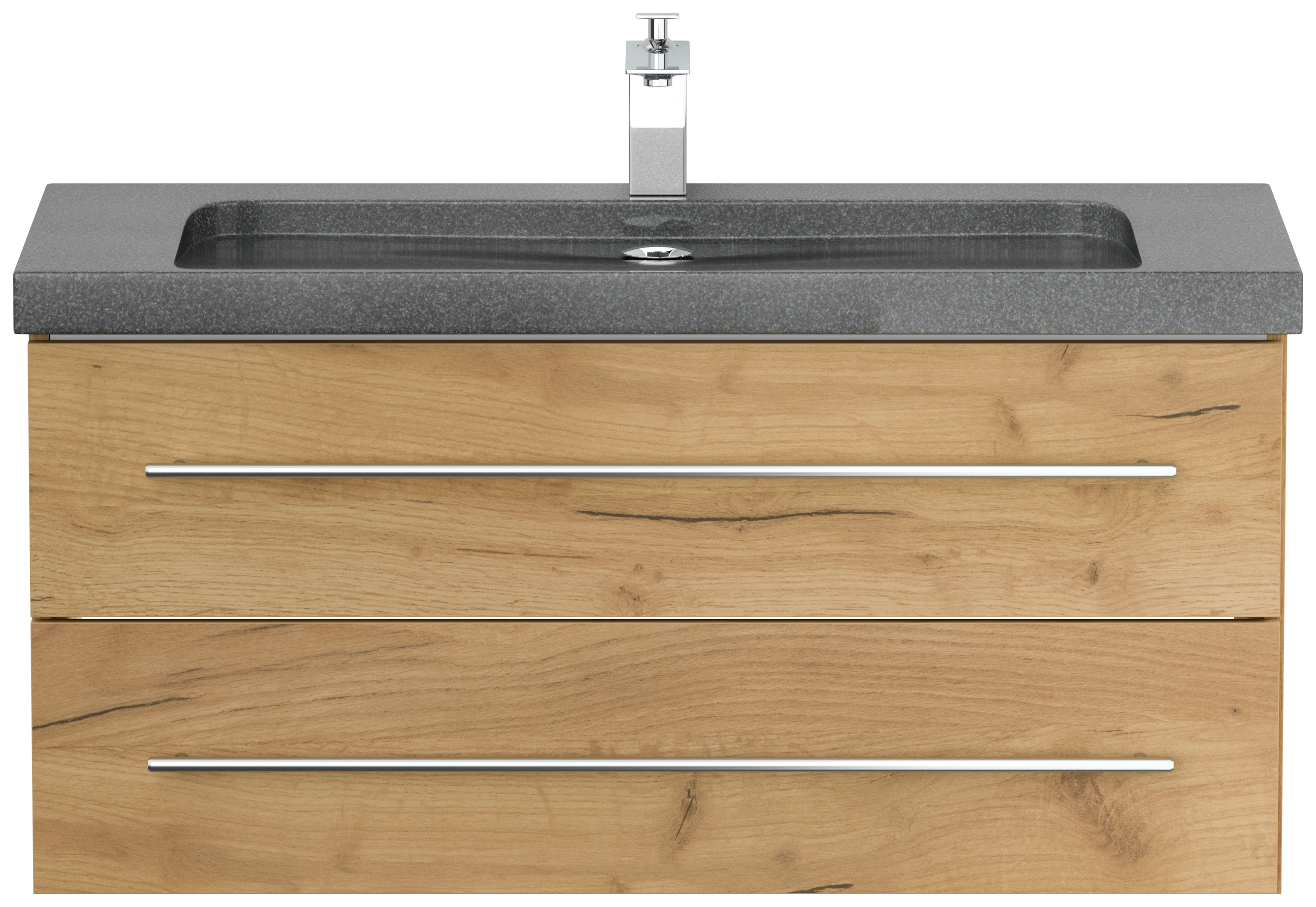Badmöbel Granit G654 Damo 100 cm 1 Hahnloch SoftClose eiche gold