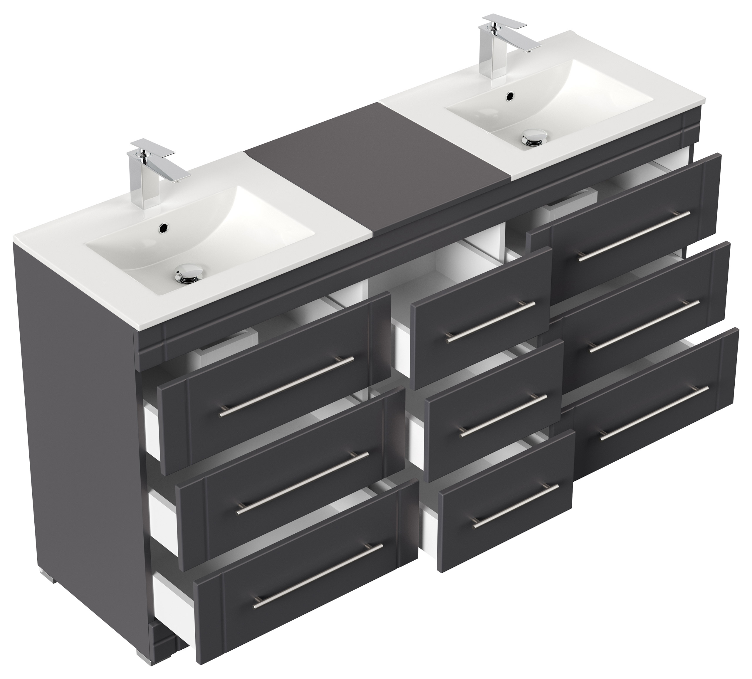 Stand Badmöbel Cosmo Modern SoftClose anthrazit