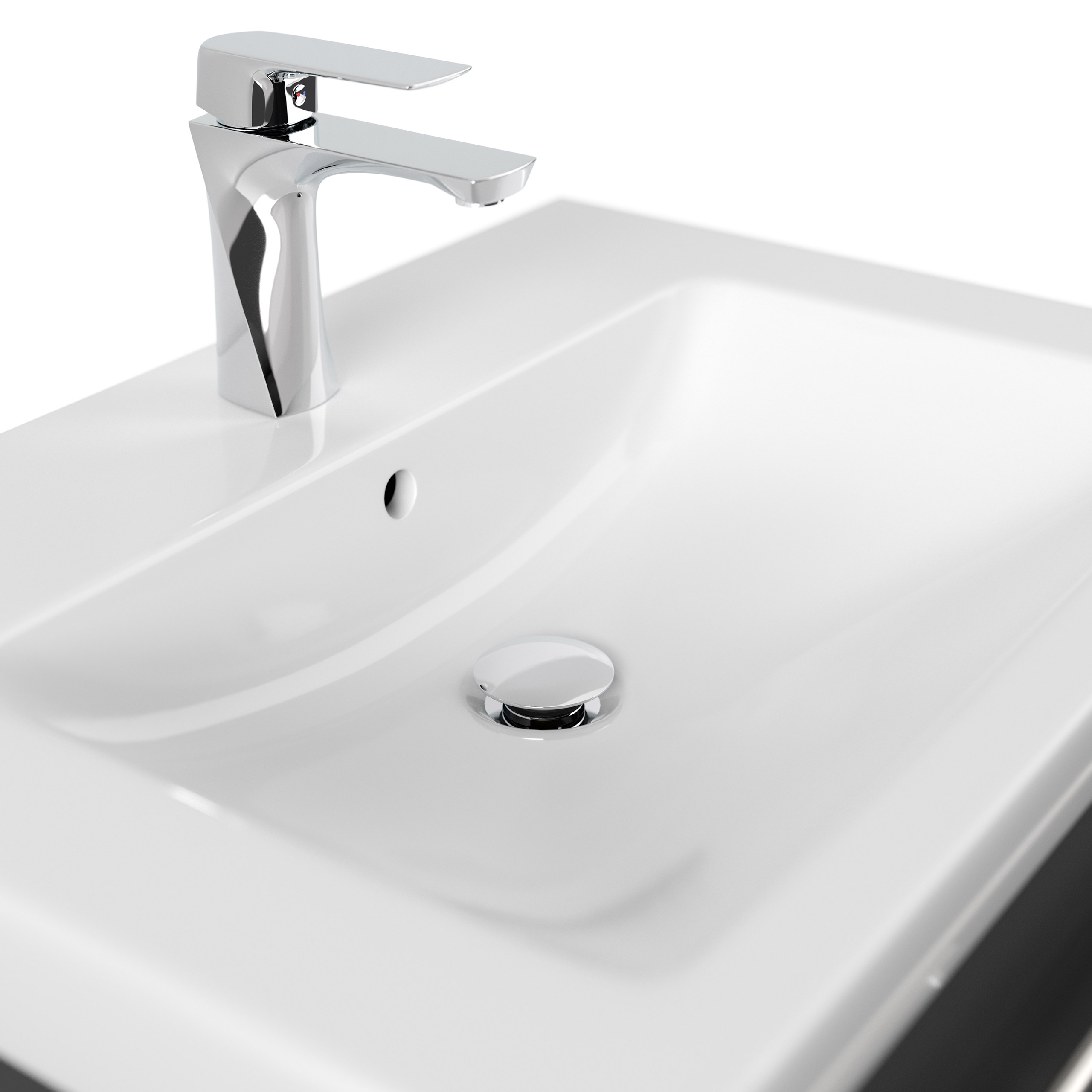 Badmöbel mit Villeroy & Boch Subway 2.0 Waschbecken 65 cm SoftClose schwarz