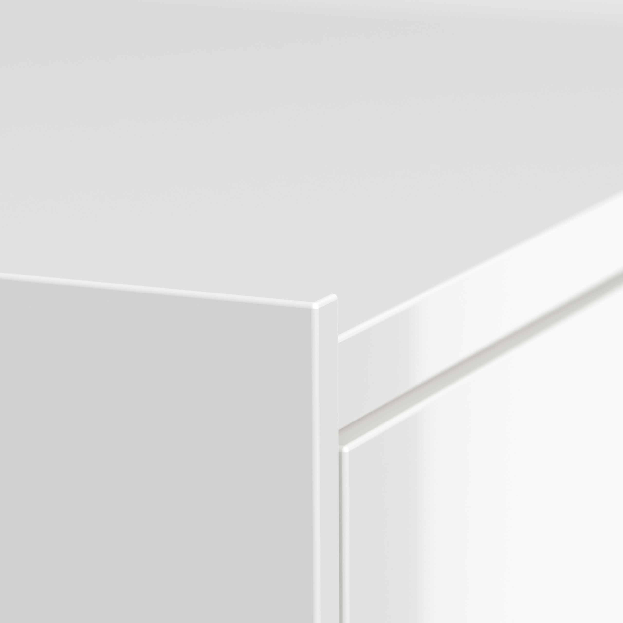 Design Nachttisch Kommode Somnia XL 70cm, 2 Pushauszüge lackiert Weiß Hgl