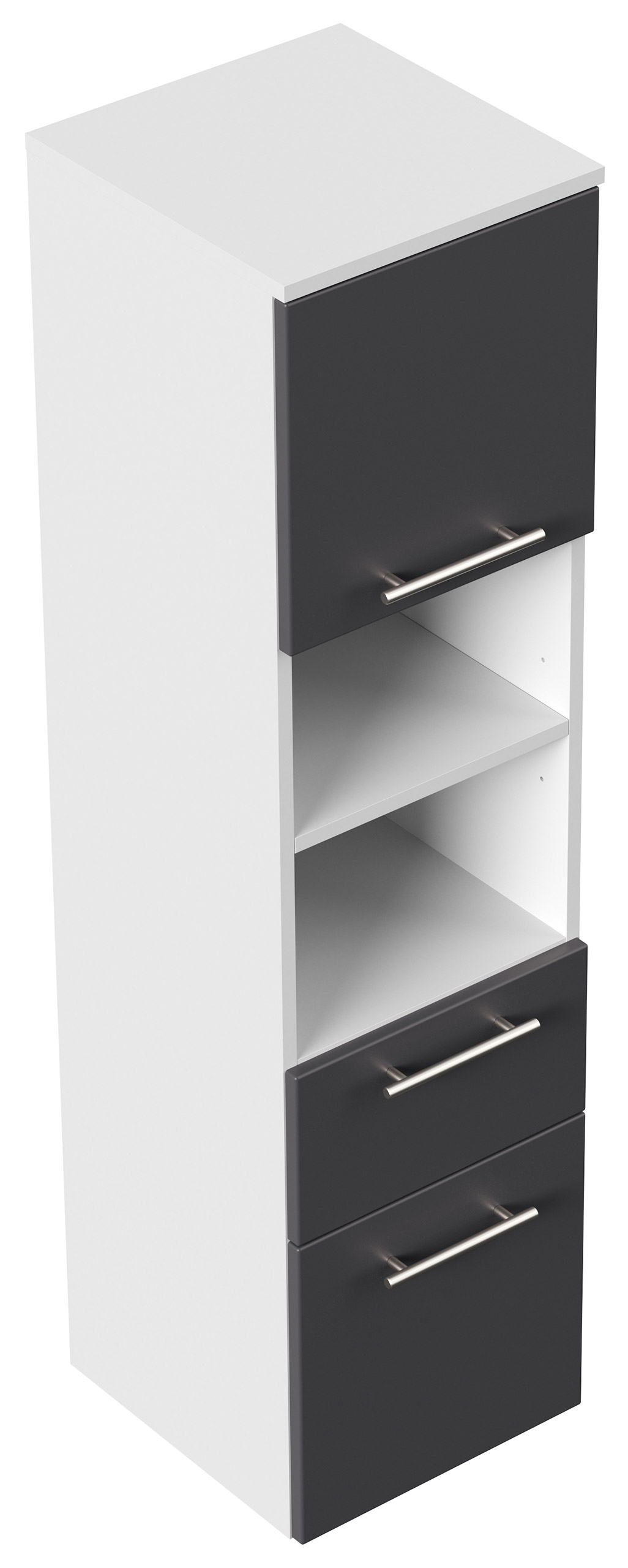 Hochschrank SANTINI 135cm weiss matt mit Fronten in anthrazit