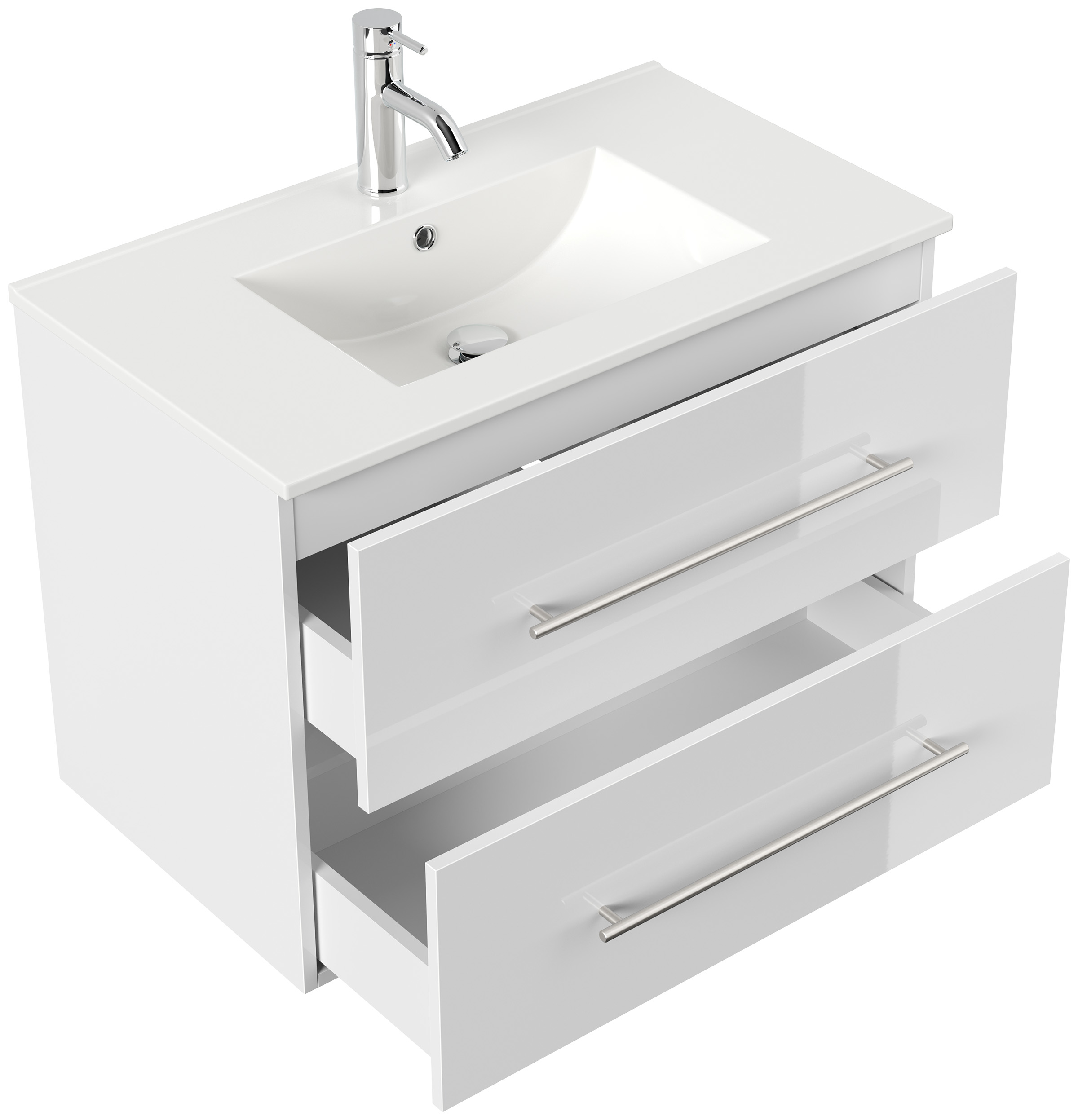 Badmöbel Set Firenze 80 2tlg. Spiegelschrank Softclose weiß hochglanz
