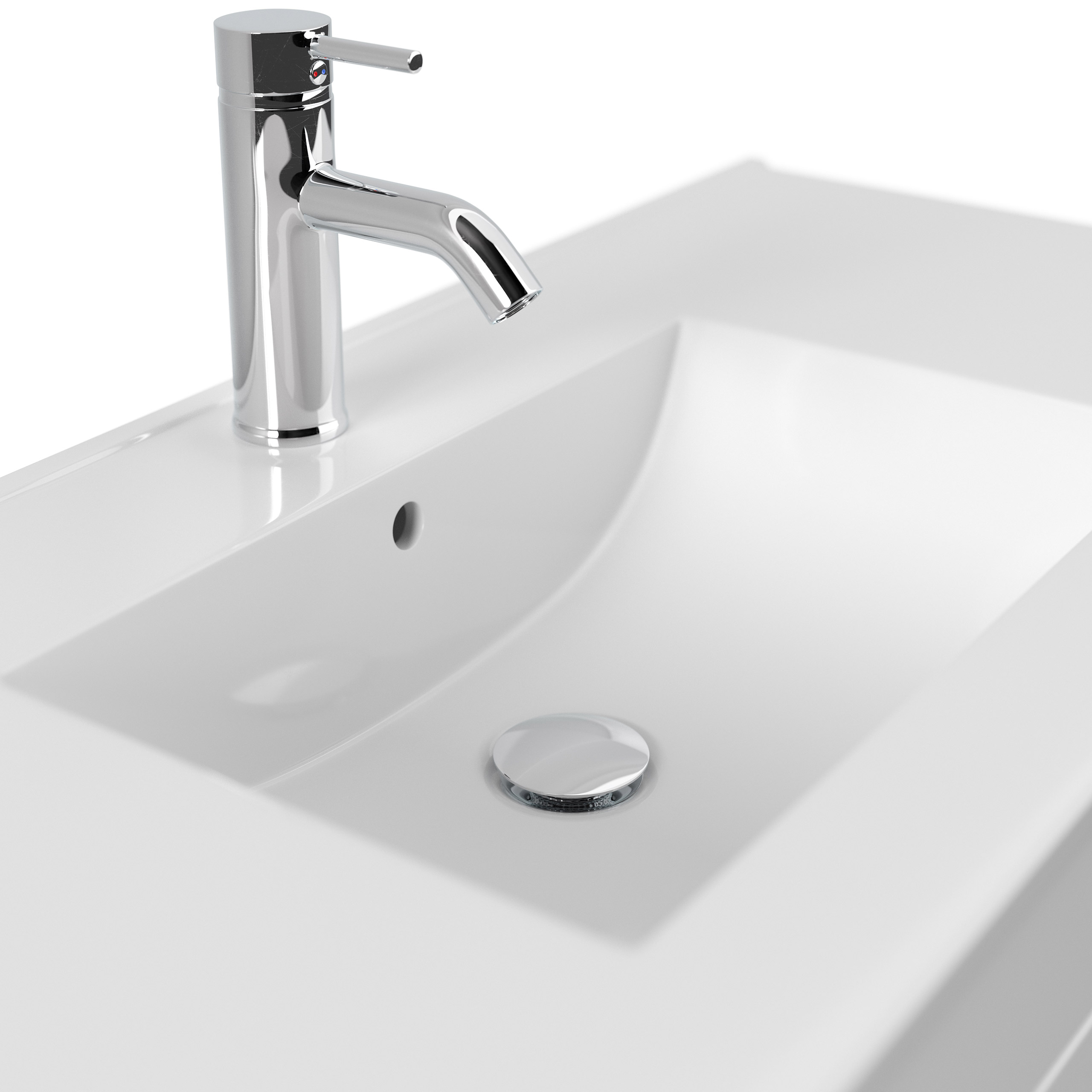 Badmöbel Linea 100cm SoftClose weiß hochglanz