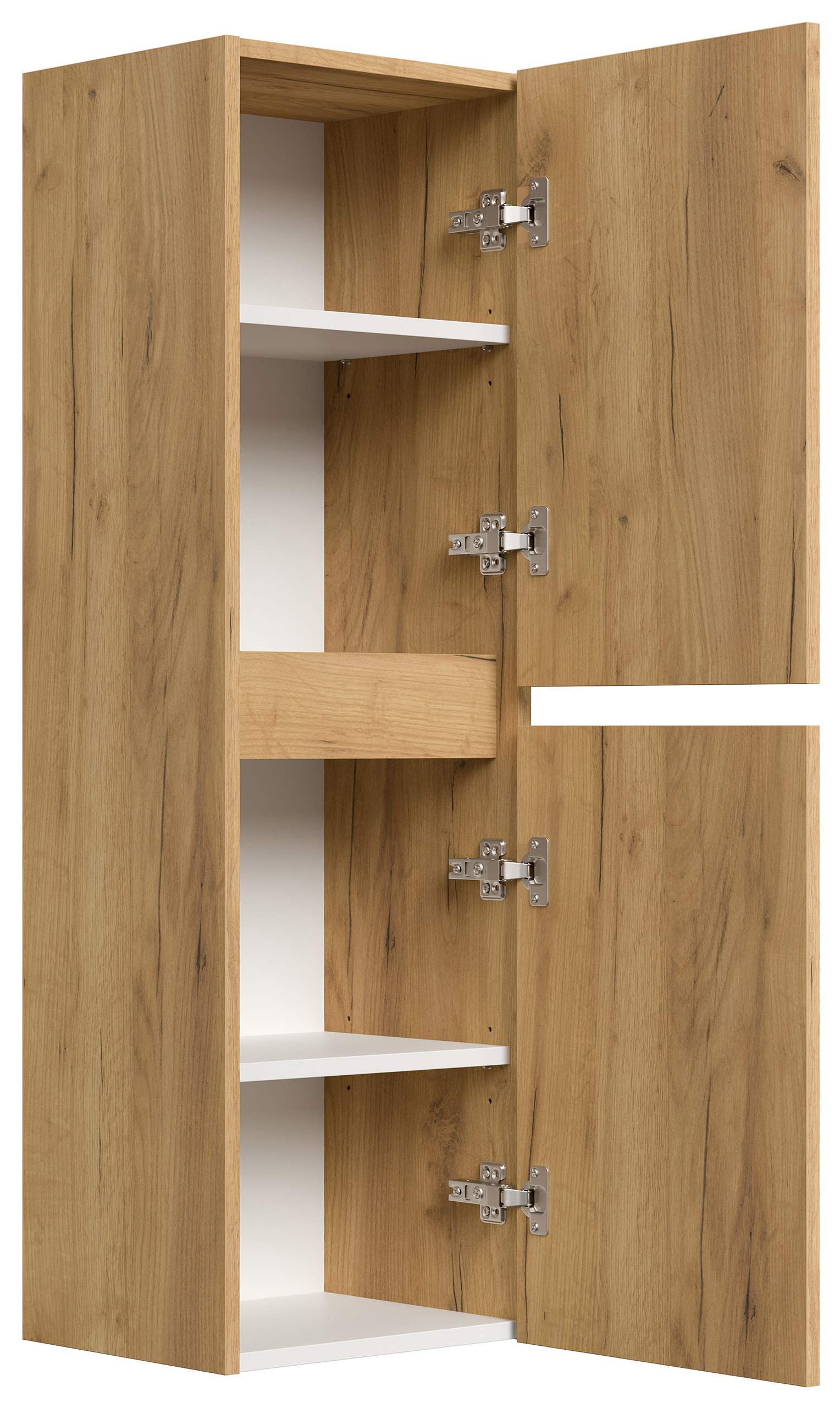 Badezimmer Hochschrank 112cm Softclose Taifun zur Wandmontage eiche gold