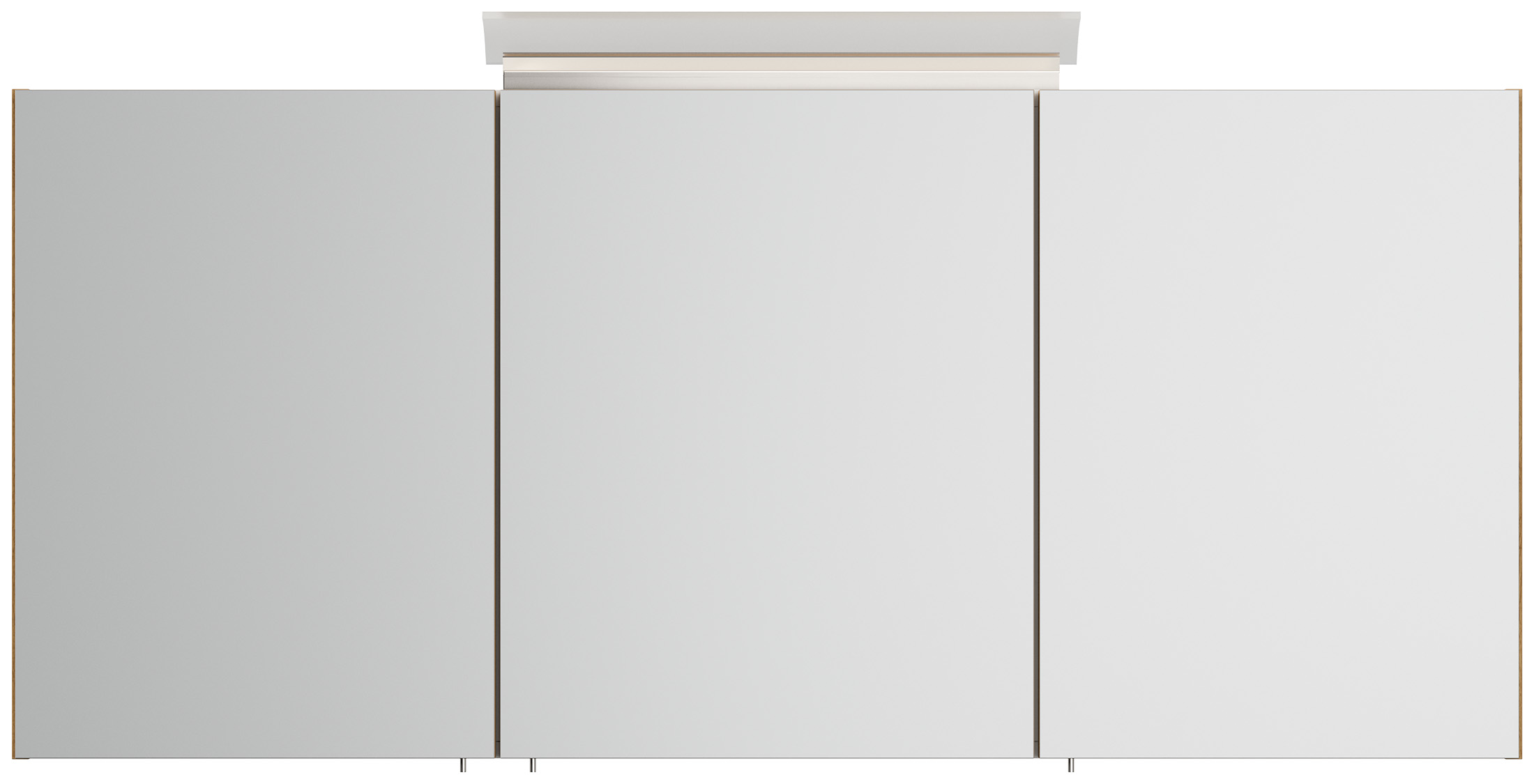 Spiegelschrank 140cm inkl. Design LED-Lampe und Glasböden eiche gold
