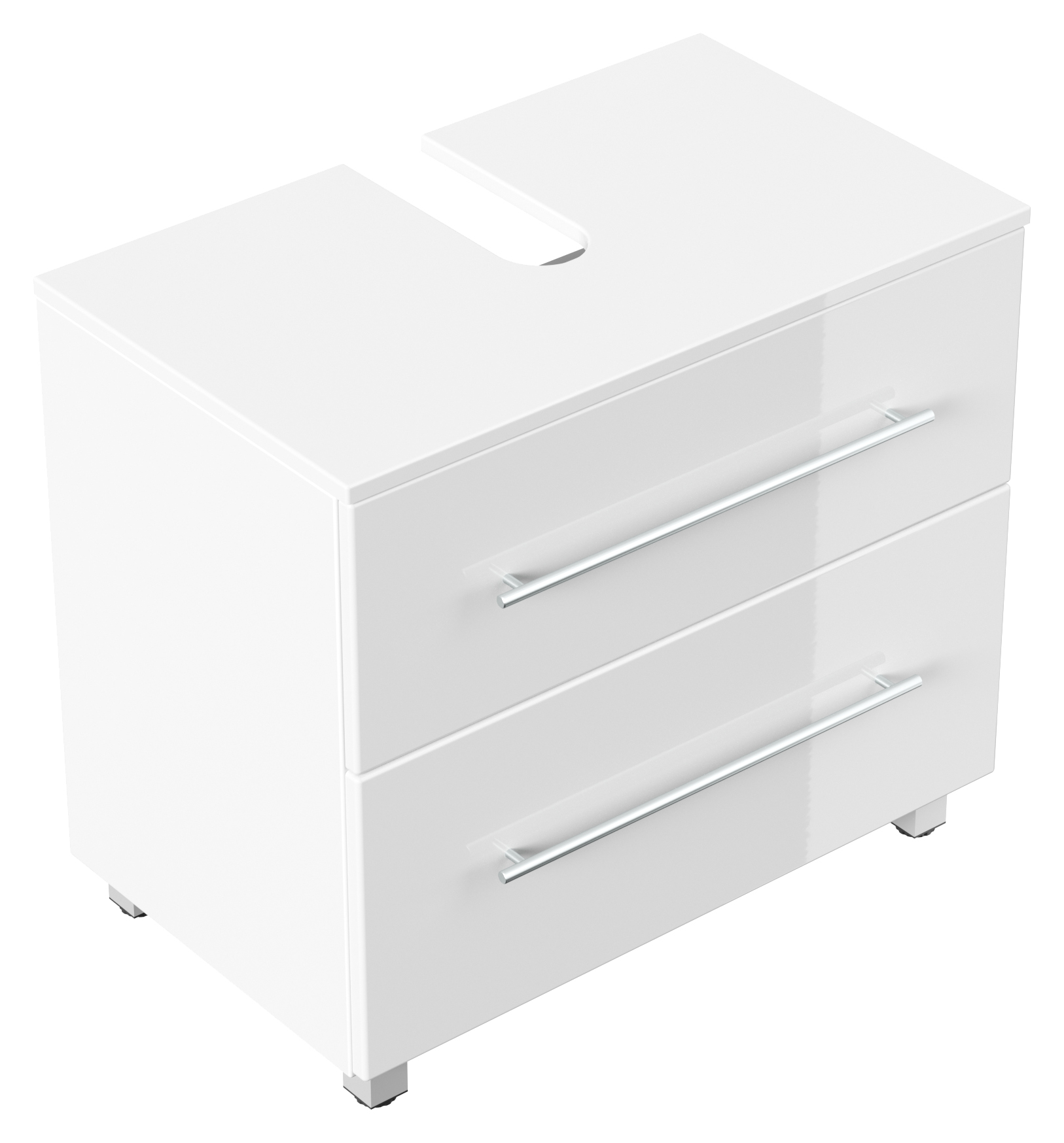 Universal Unterbau auf Standfüßen 70 cm SoftClose weiss hochglanz