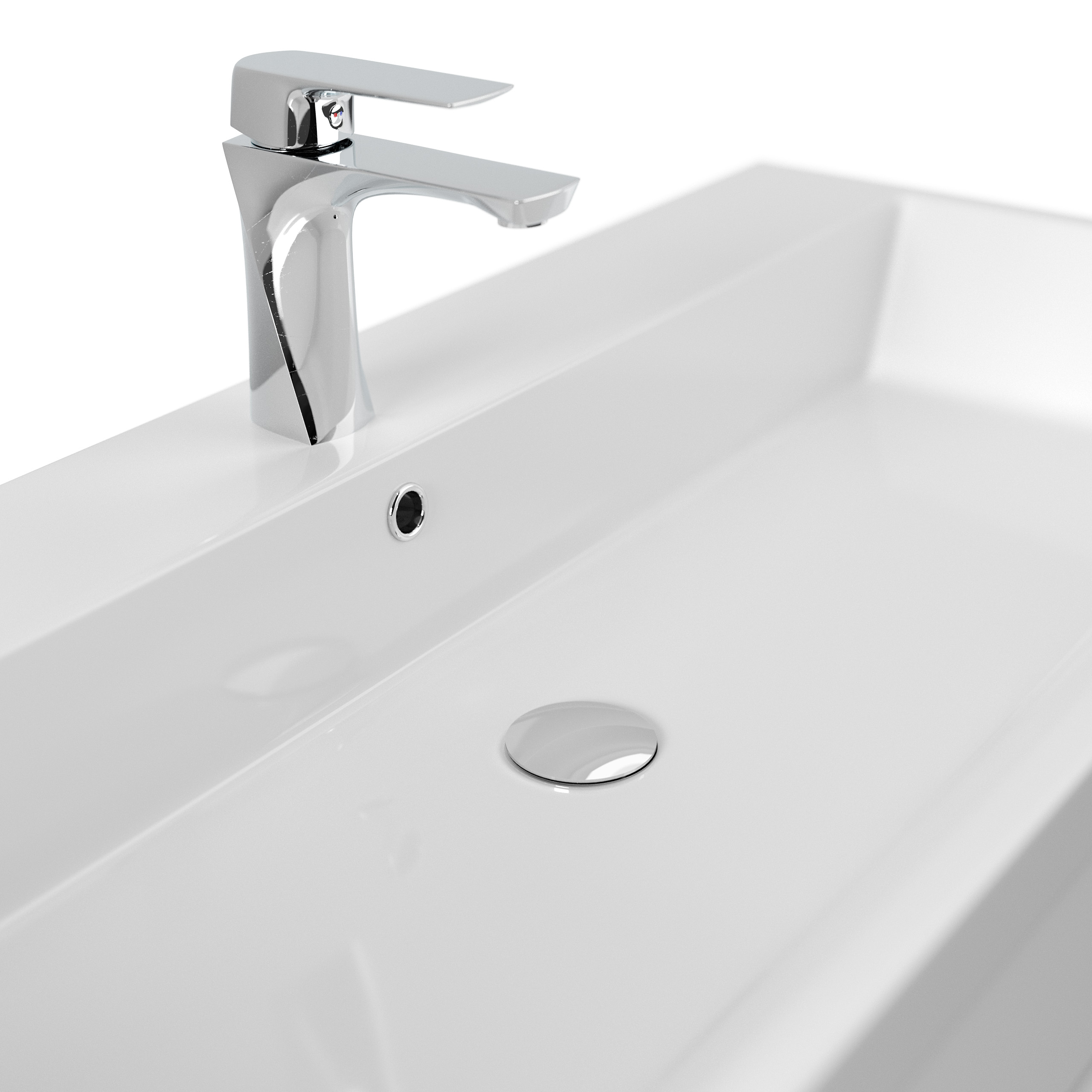 Badmöbel Via 100 SoftClose weiss hochglanz mit grifflosen Schubladen