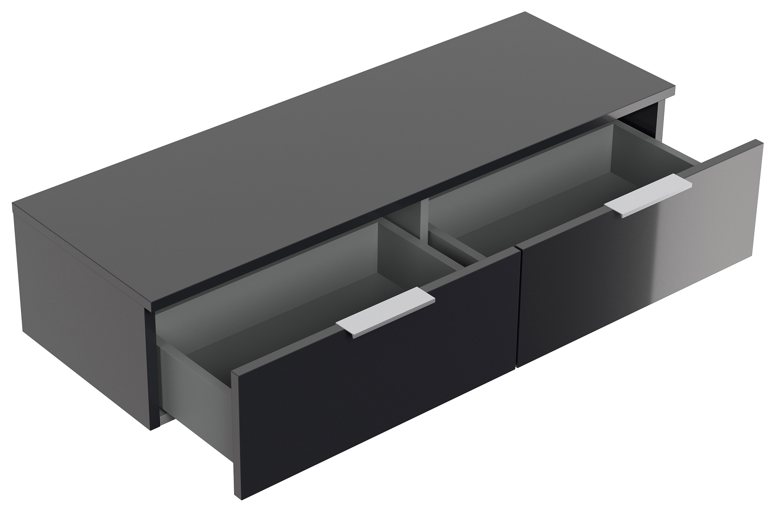 Design Hängekonsole Sideboard Urban Slimline 2 Softeinzüge lackiert Grafit Hgl