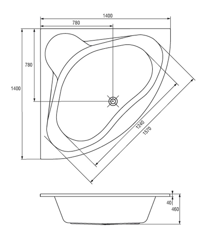 Eck Whirlpool Selene 140x140x59 Made in Germany 22 Düsen mit Armatur