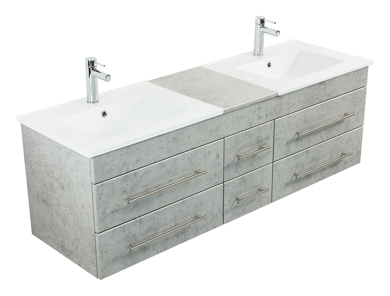 Badmöbel Milano XL 172cm Doppel- Waschtisch SoftClose beton