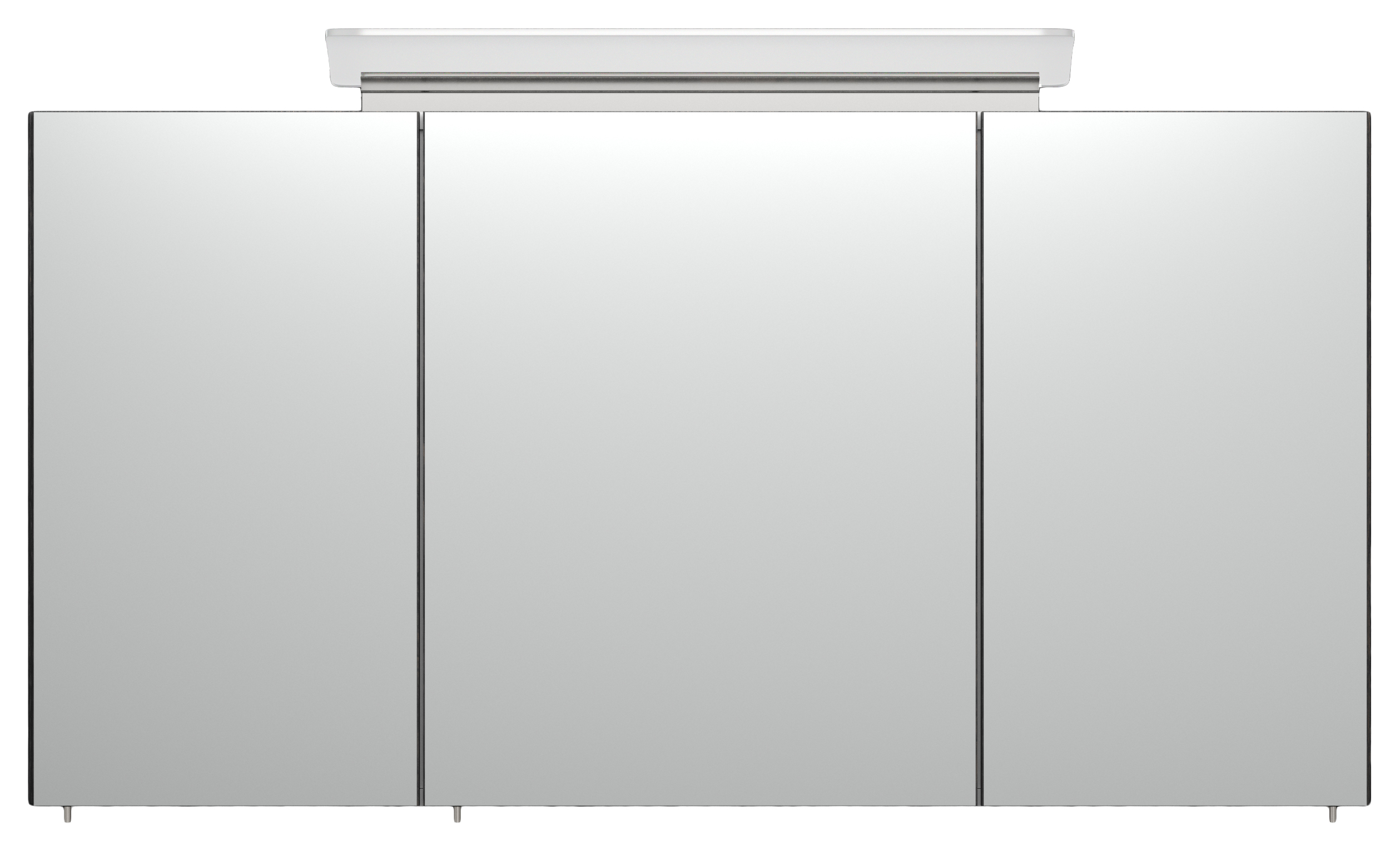 Spiegelschrank 120cm inkl. Design LED-Lampe und Glasböden anthrazit gemasert