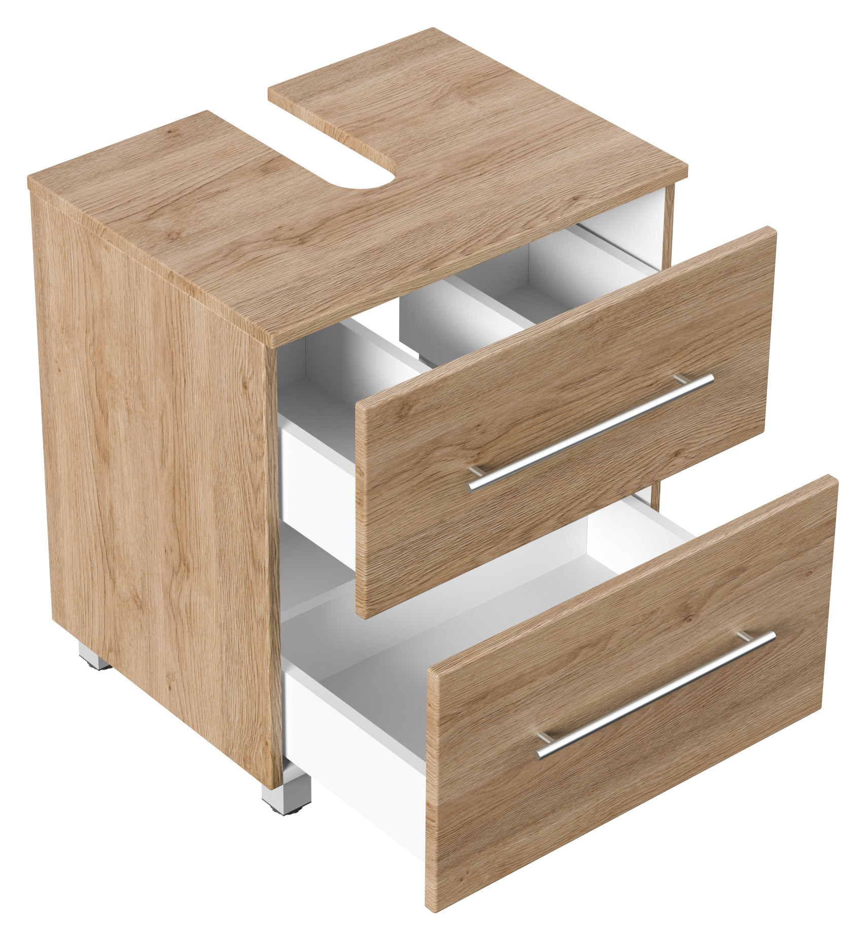 Universal Unterbau auf Standfüßen 55 cm SoftClose eiche hell
