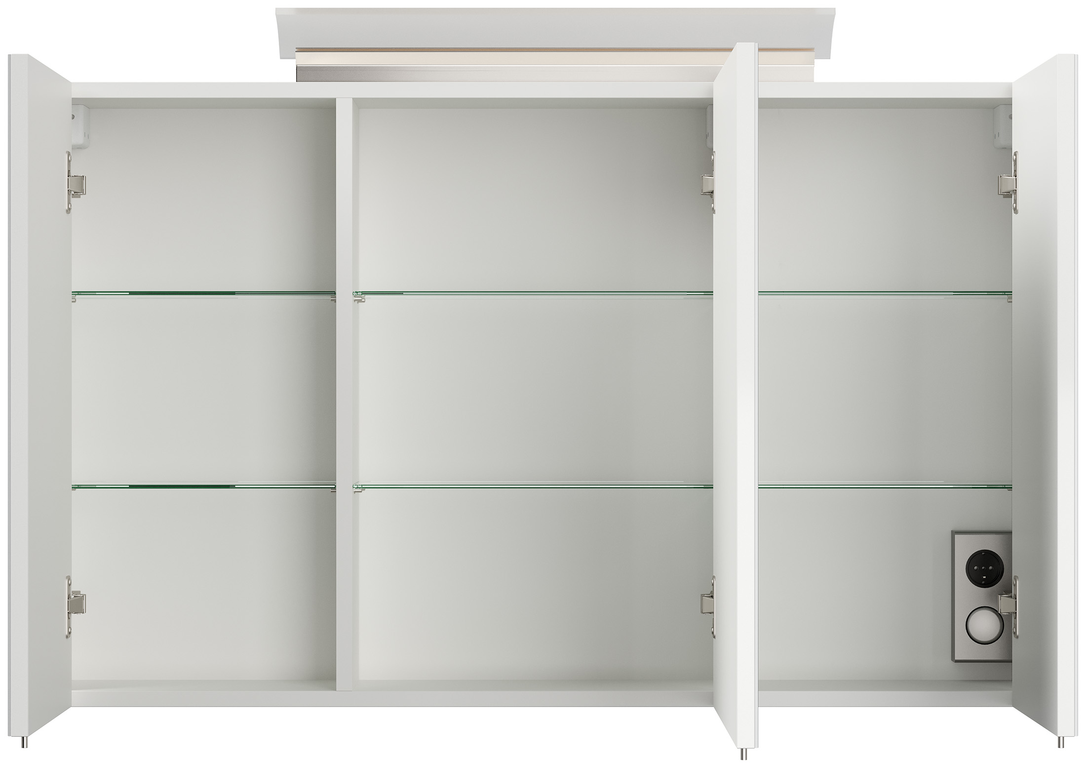 Badmöbel Set Firenze 100 3tlg. Spiegelschrank & Hochschrank weiß hochglanz