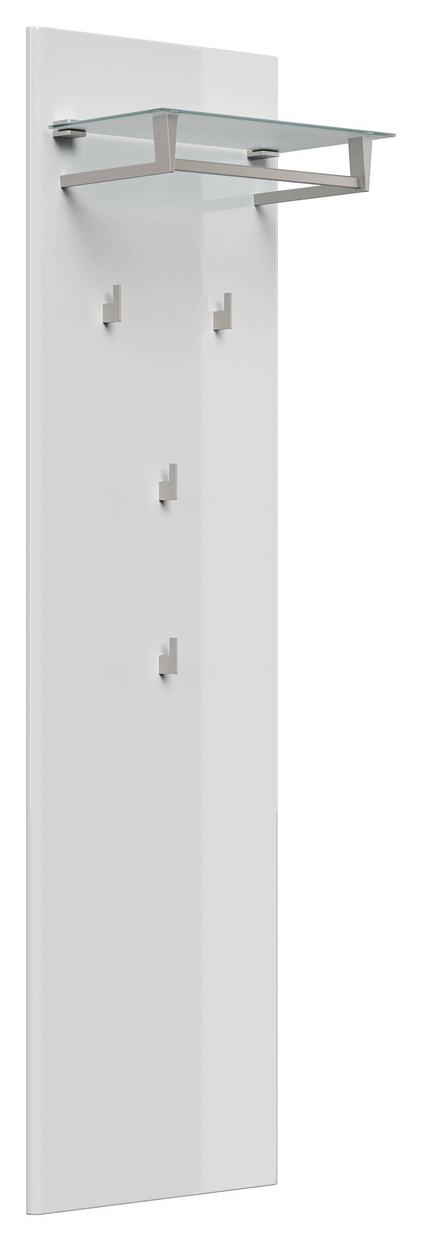 Garderobe Set 110 Ventura 3 tlg Schuhschrank 8 Klappen 32 Paar Weiss-Weiss Hgl