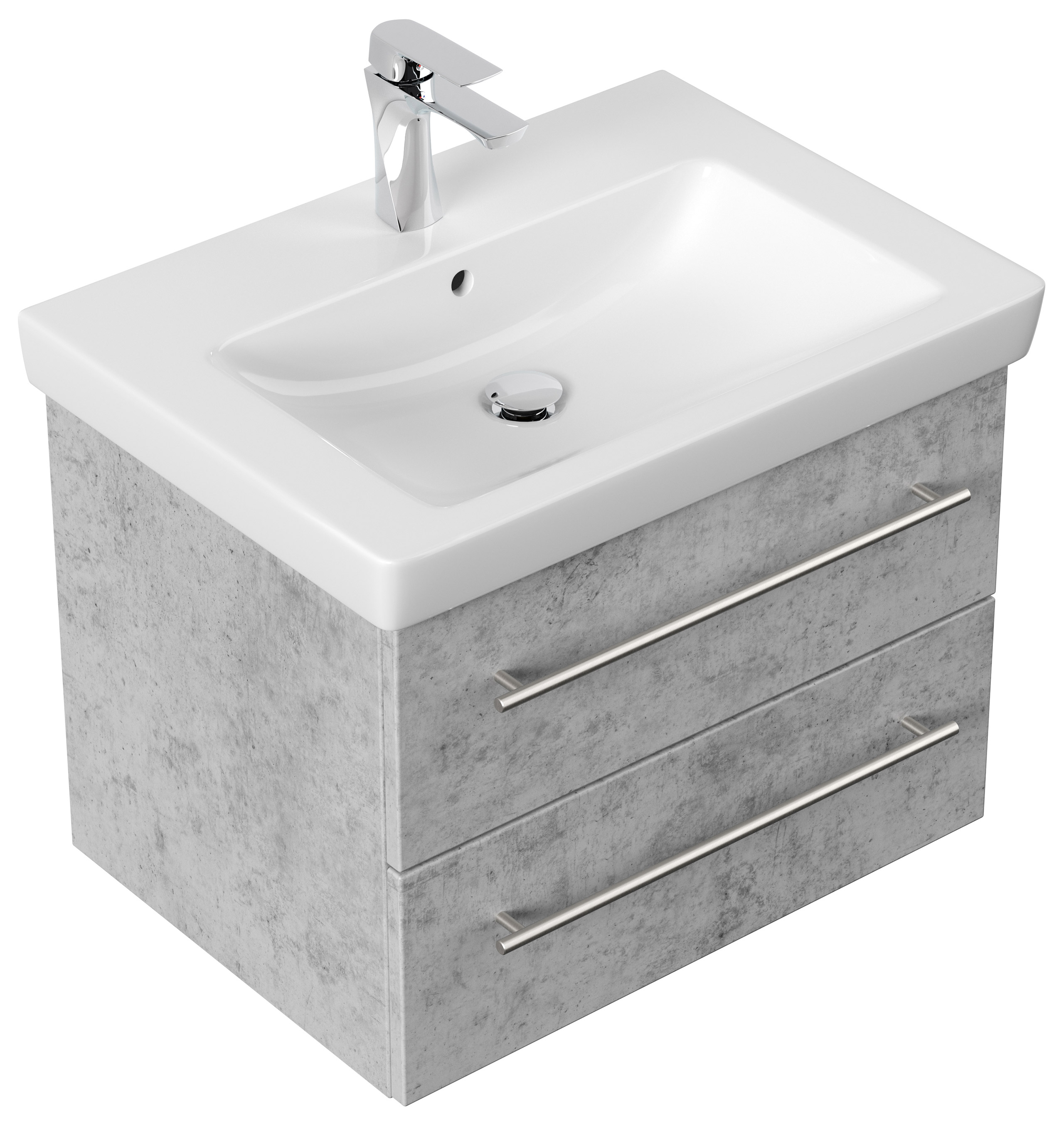 Badmöbel mit Villeroy & Boch Subway 2.0 Waschbecken 65 cm SoftClose beton