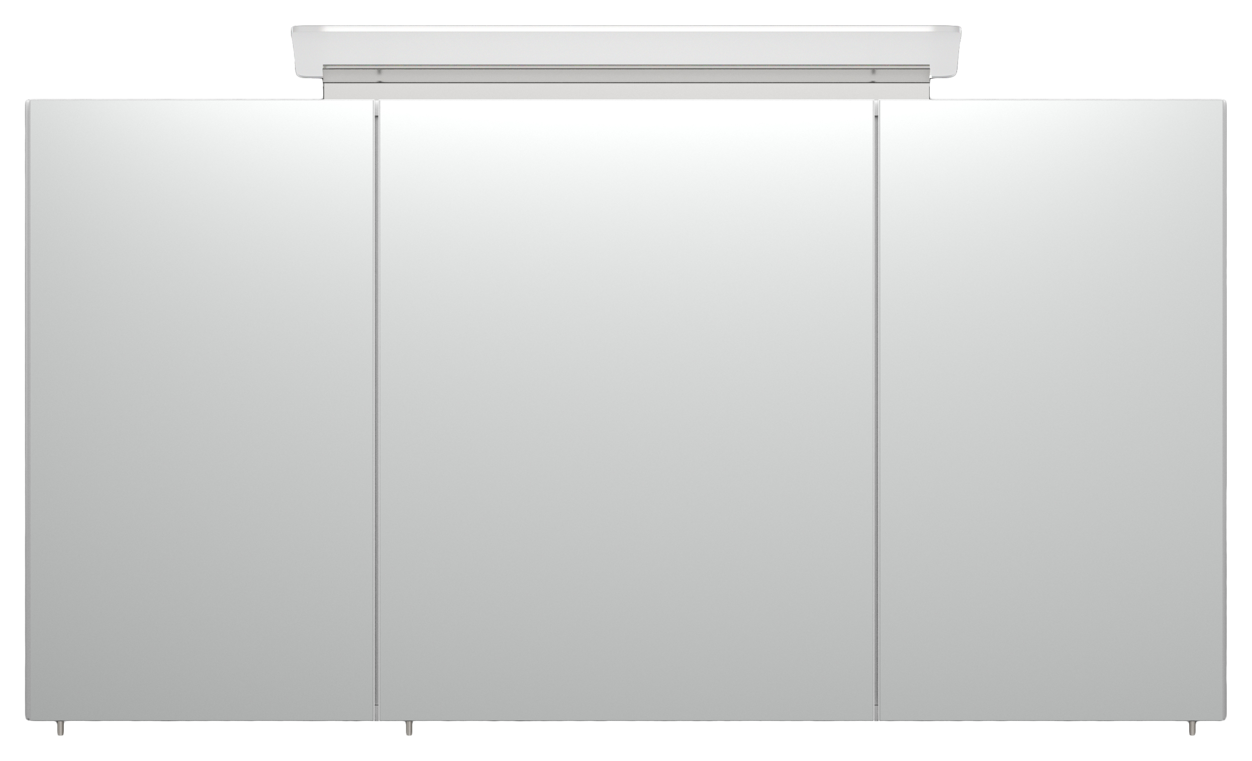Spiegelschrank 120cm inkl. Design LED-Lampe und Glasböden weiss hochglanz