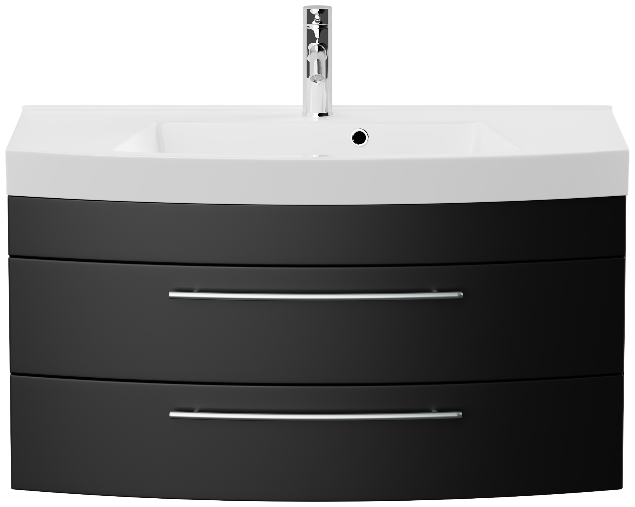 Badmöbel Bella 100 mit runder Front SoftClose schwarz
