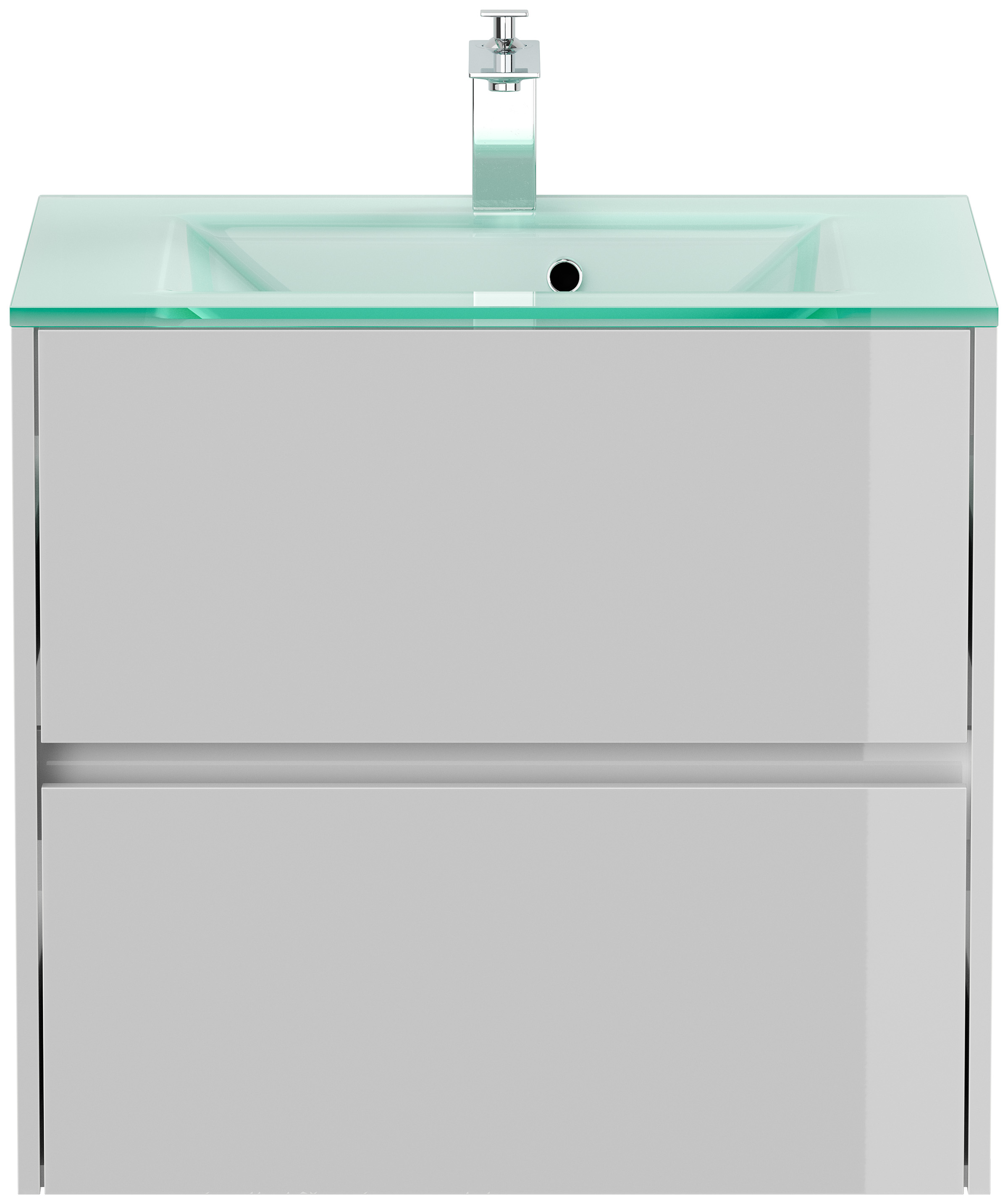 Badmöbel Lina & Waschtisch 70cm 2 Greifraum SoftClose Auszüge weiss hochglanz